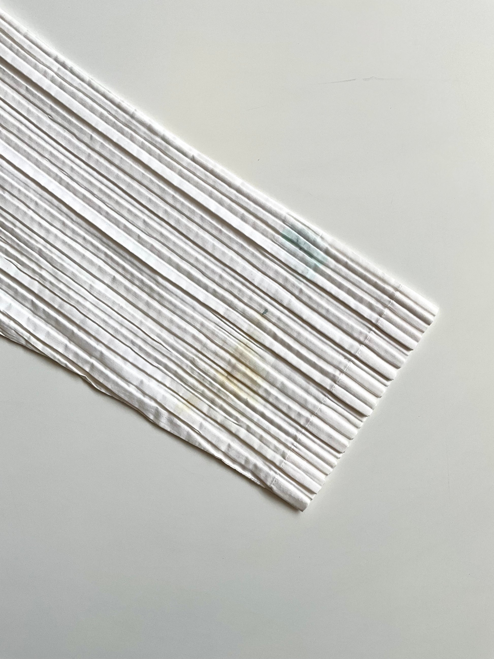 Vintage 1980s Issey Miyake White Pleated Snap Front Shirt, Medium