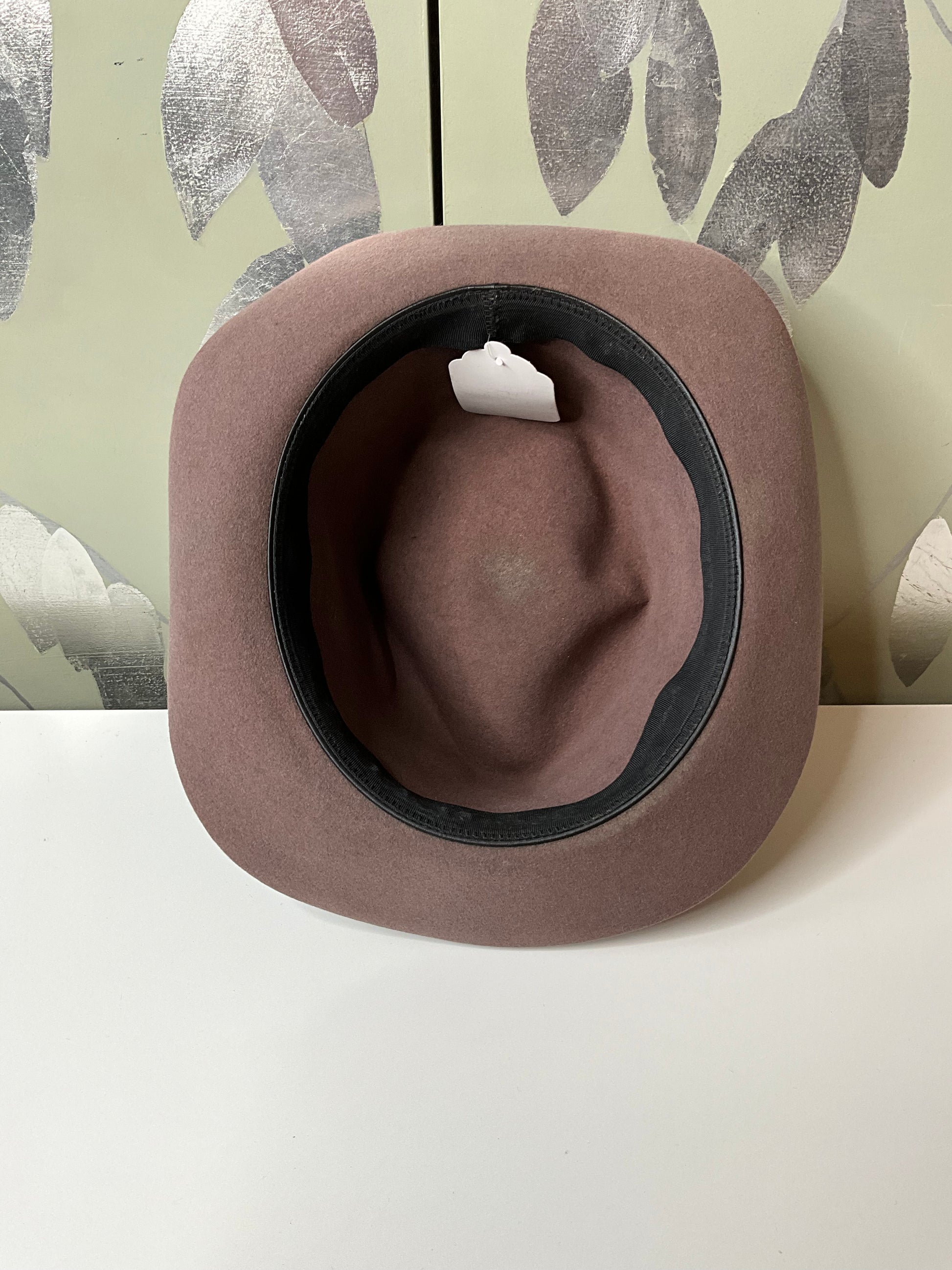 Vintage Taupe Felt Wool Fedora, Medium 