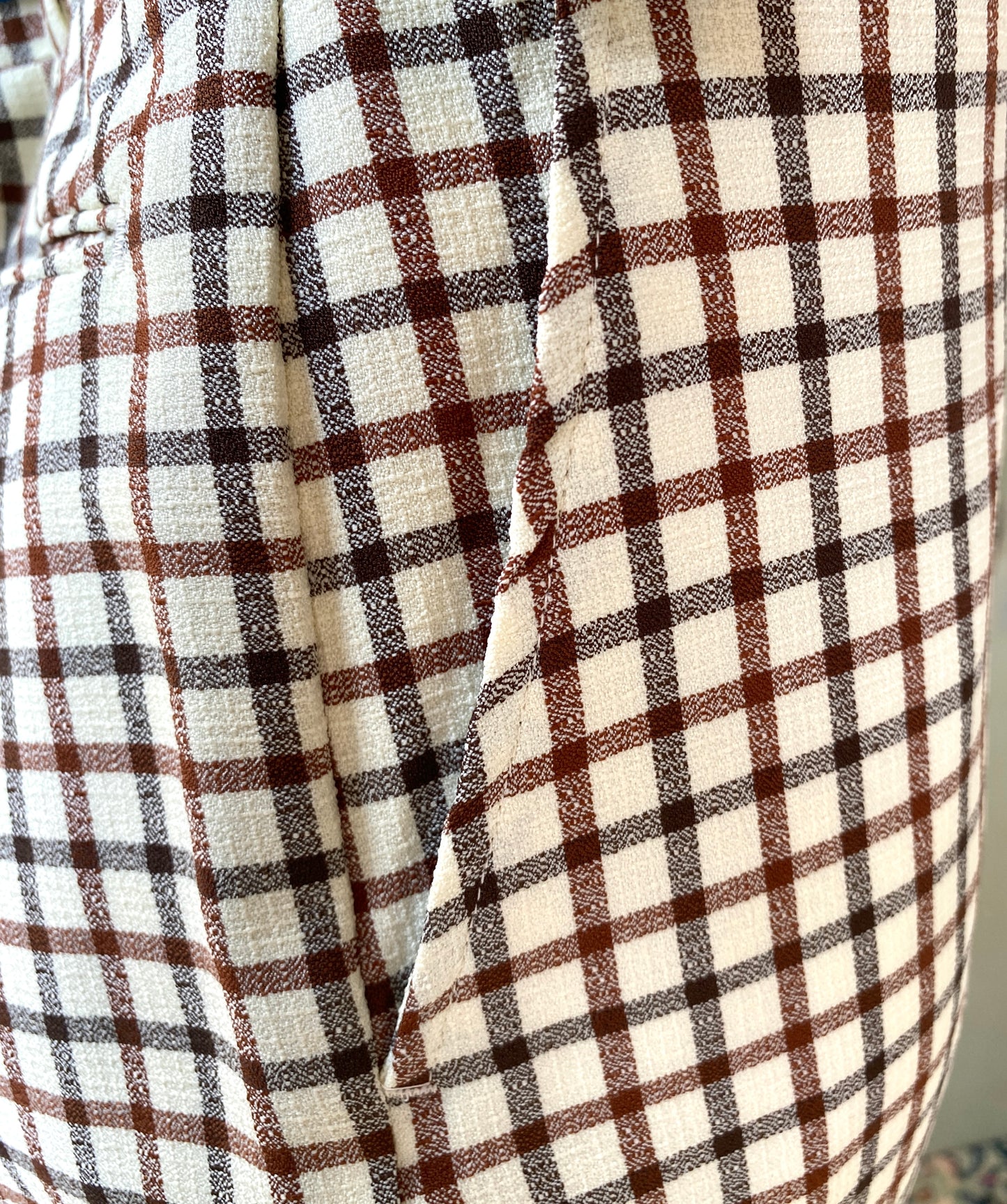 Vintage 1970s Men's Tattersall Trousers, W40"