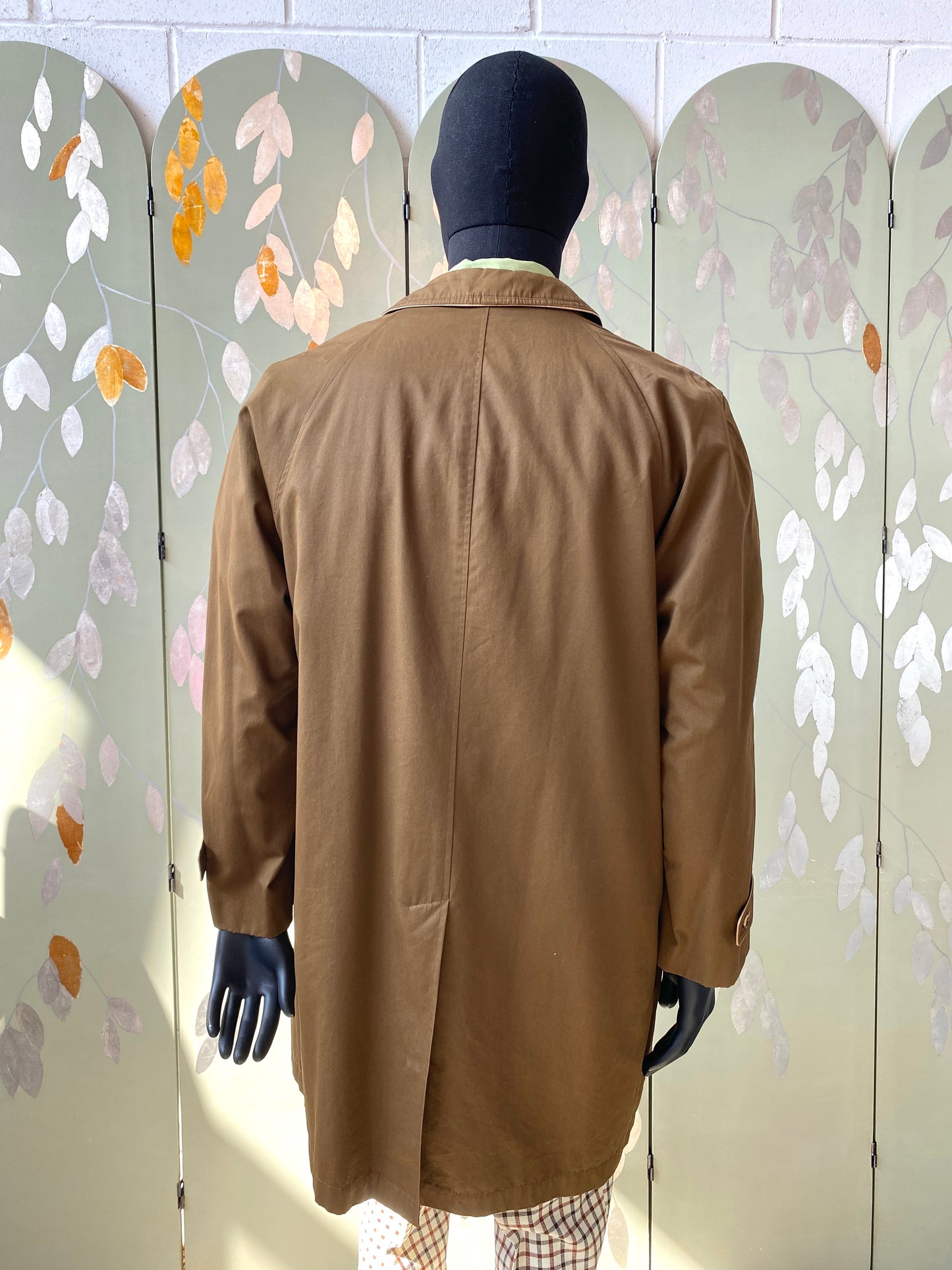 Vintage 1970s Men's Brown Mac Coat, Cortefiel, C46"