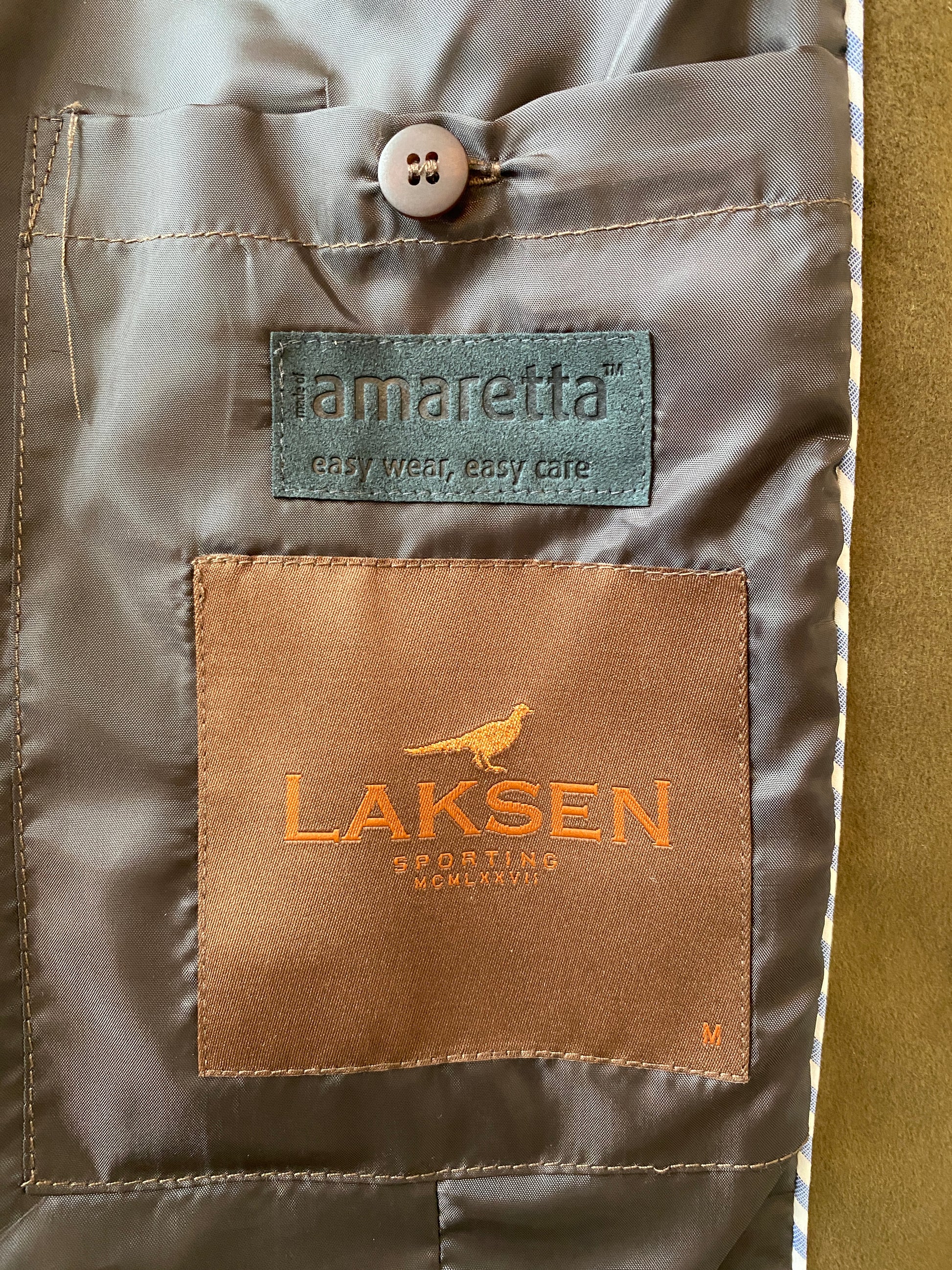 2010s Laksen Sporting Broadland Brown Moleskin Hunting Vest, Large 