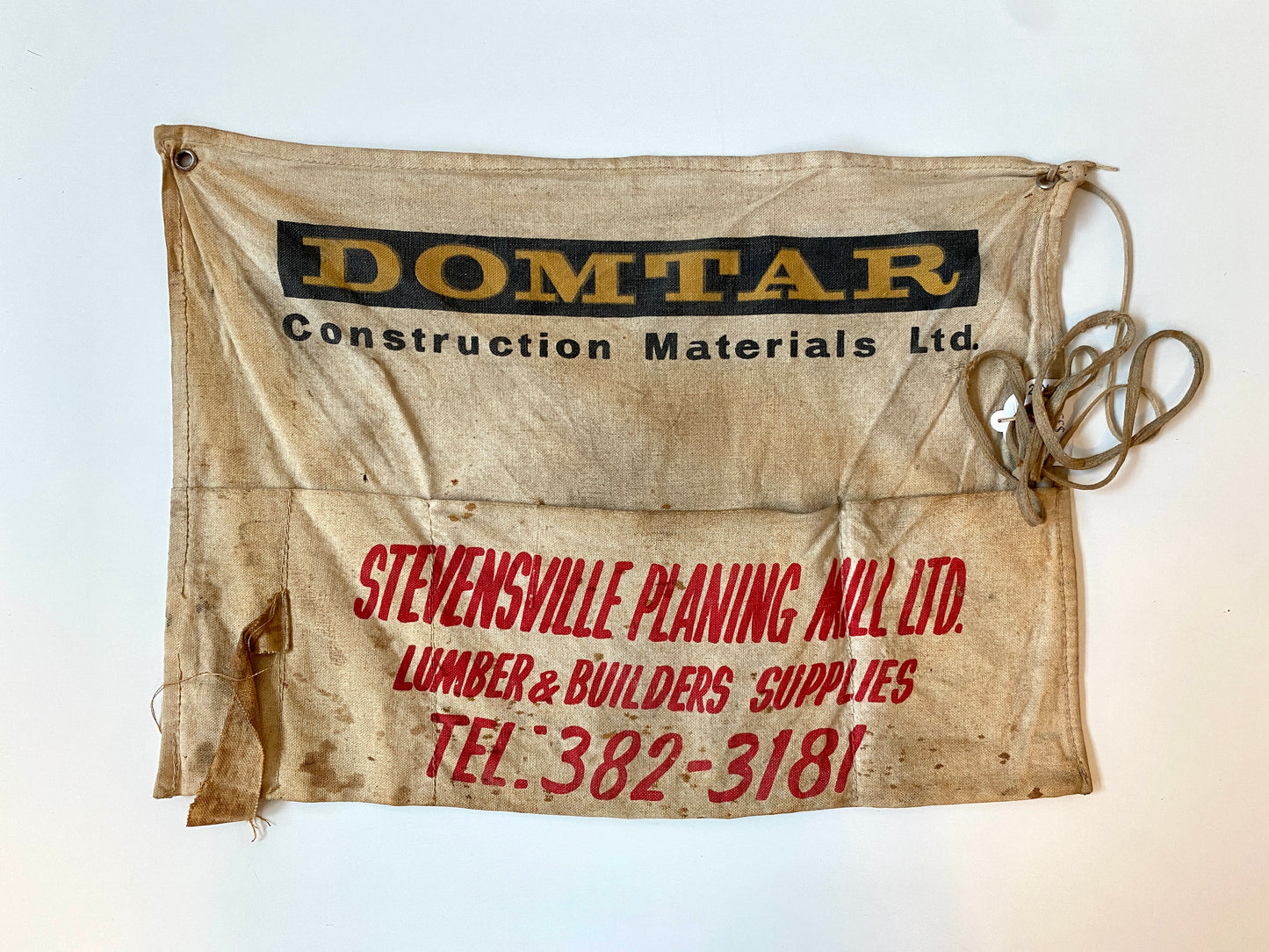 Vintage 1960s Domtar Canadian Lumber Work Apron