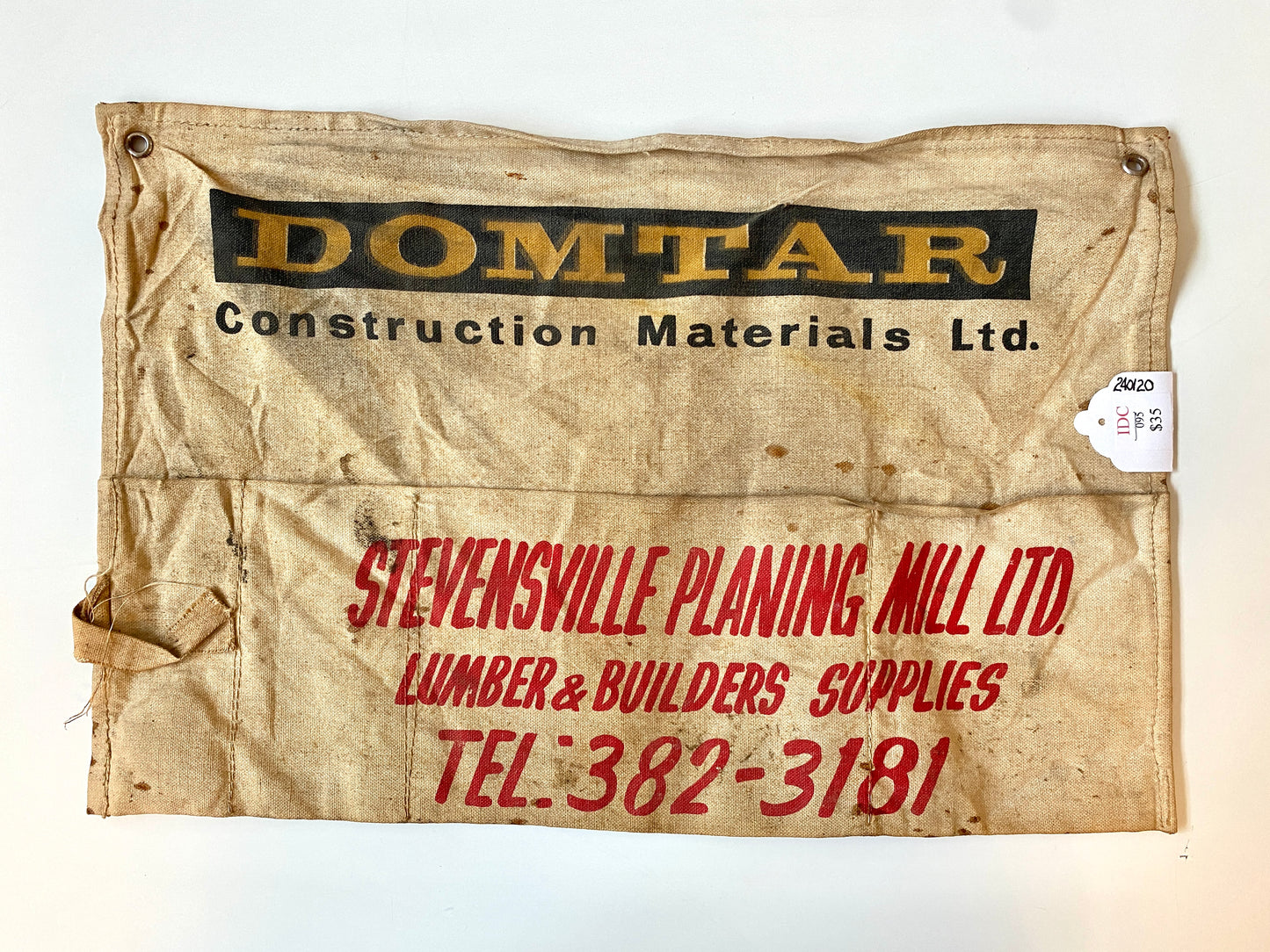 Vintage 1960s Domtar Canadian Lumber Work Apron