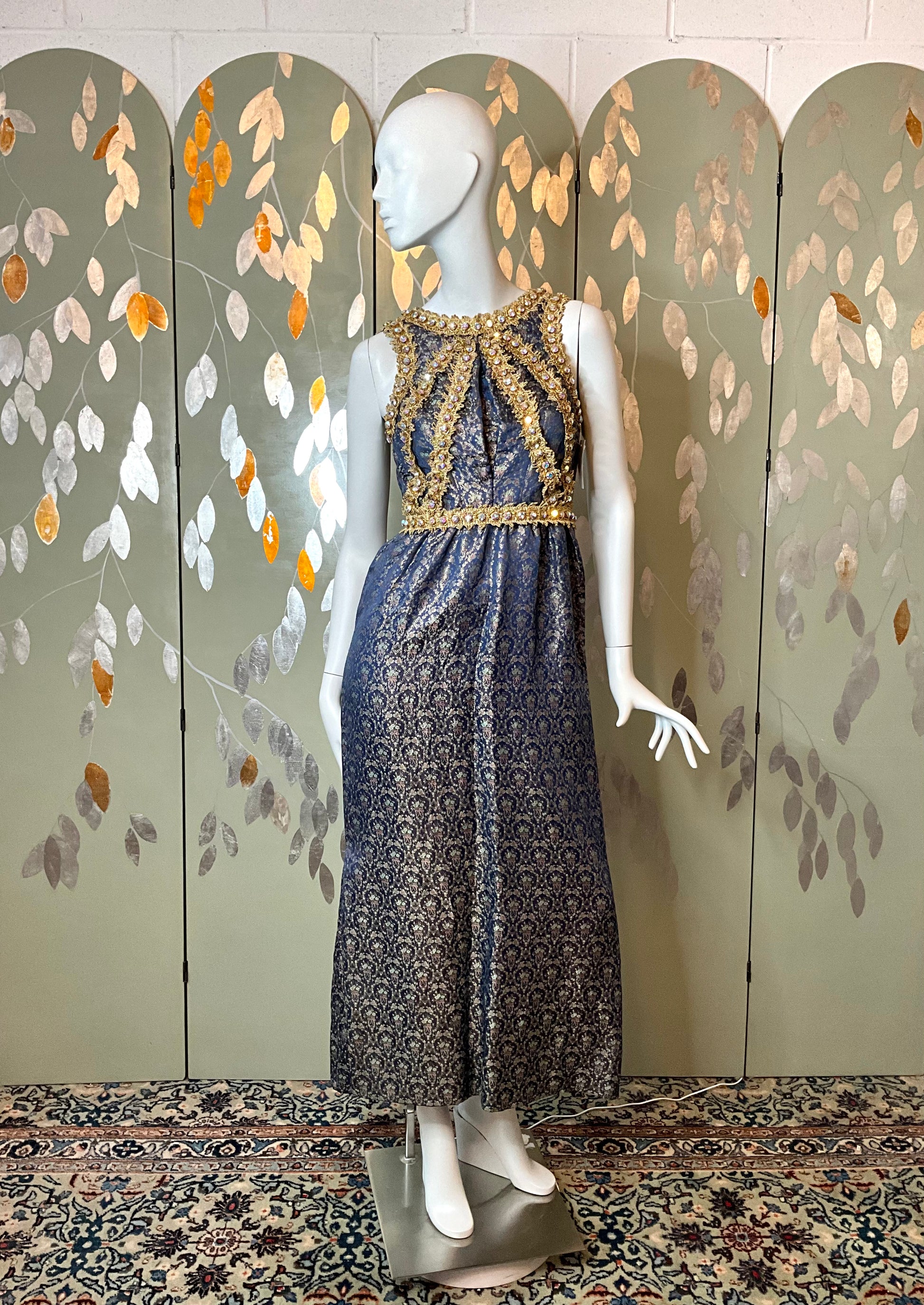 satin brocade dress Clarisse