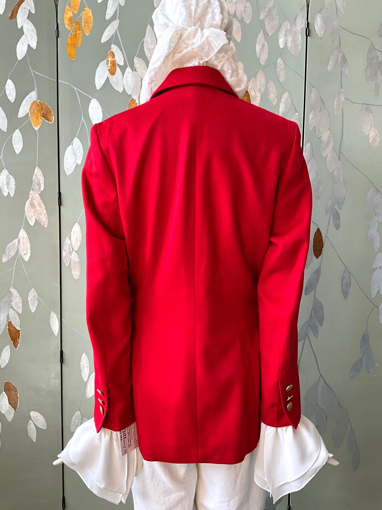 Vintage 1980s Bright Red Angora Wool Blazer, S/M