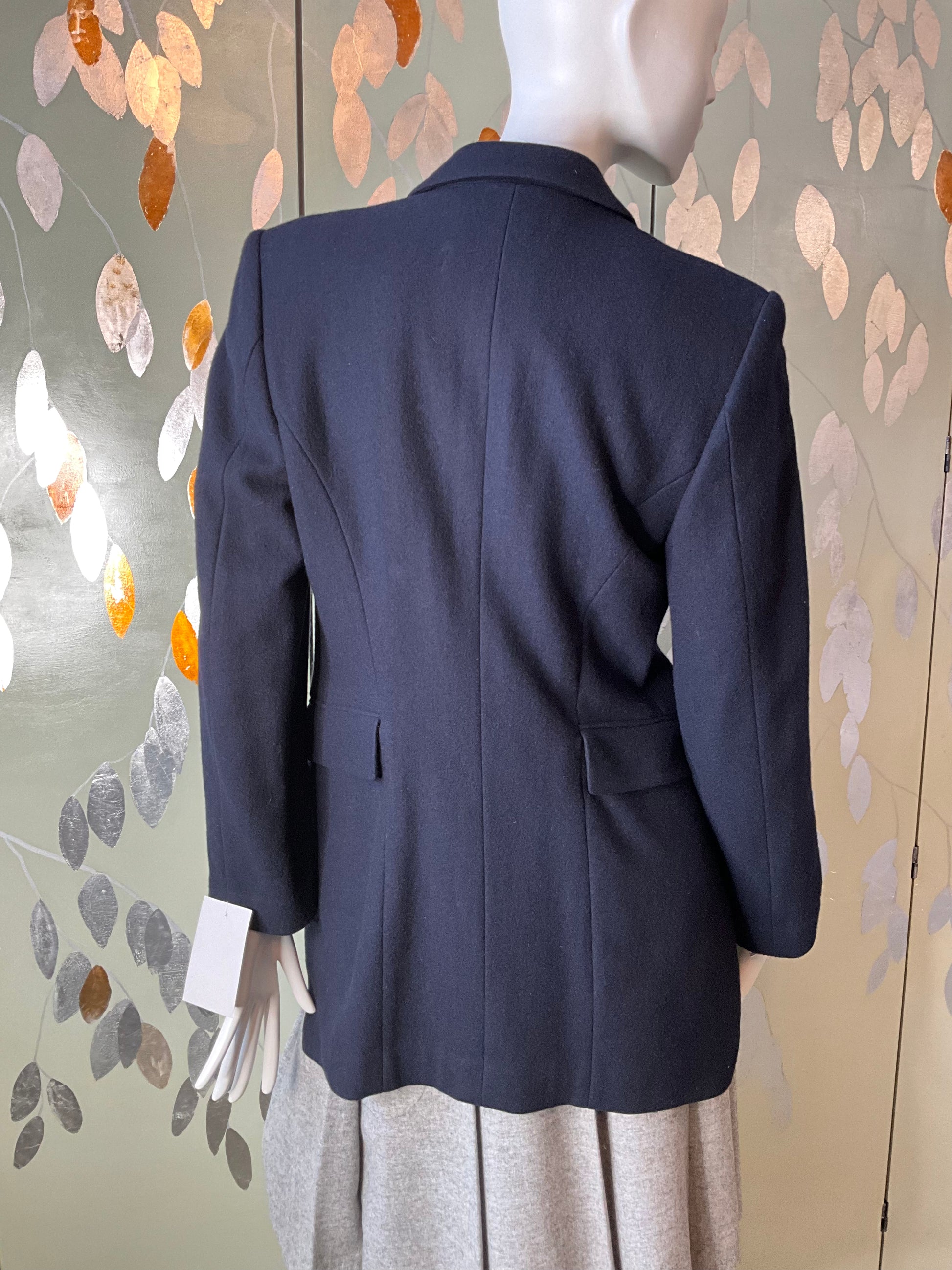 Vintage 1990s Comme des Garçons Robe de Chambre Navy Wool Cutaway Coat, Small