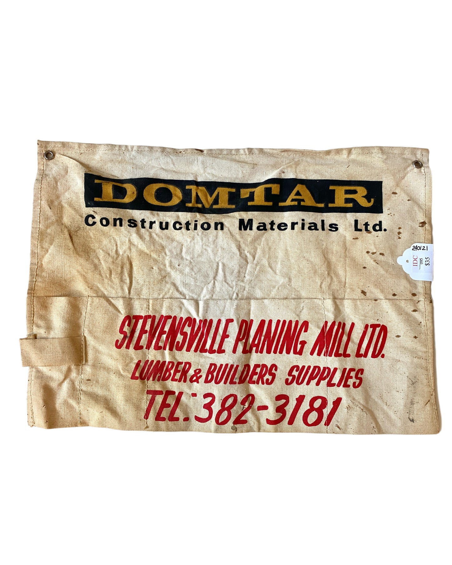 Vintage 1960s Domtar Canadian Lumber Work Apron