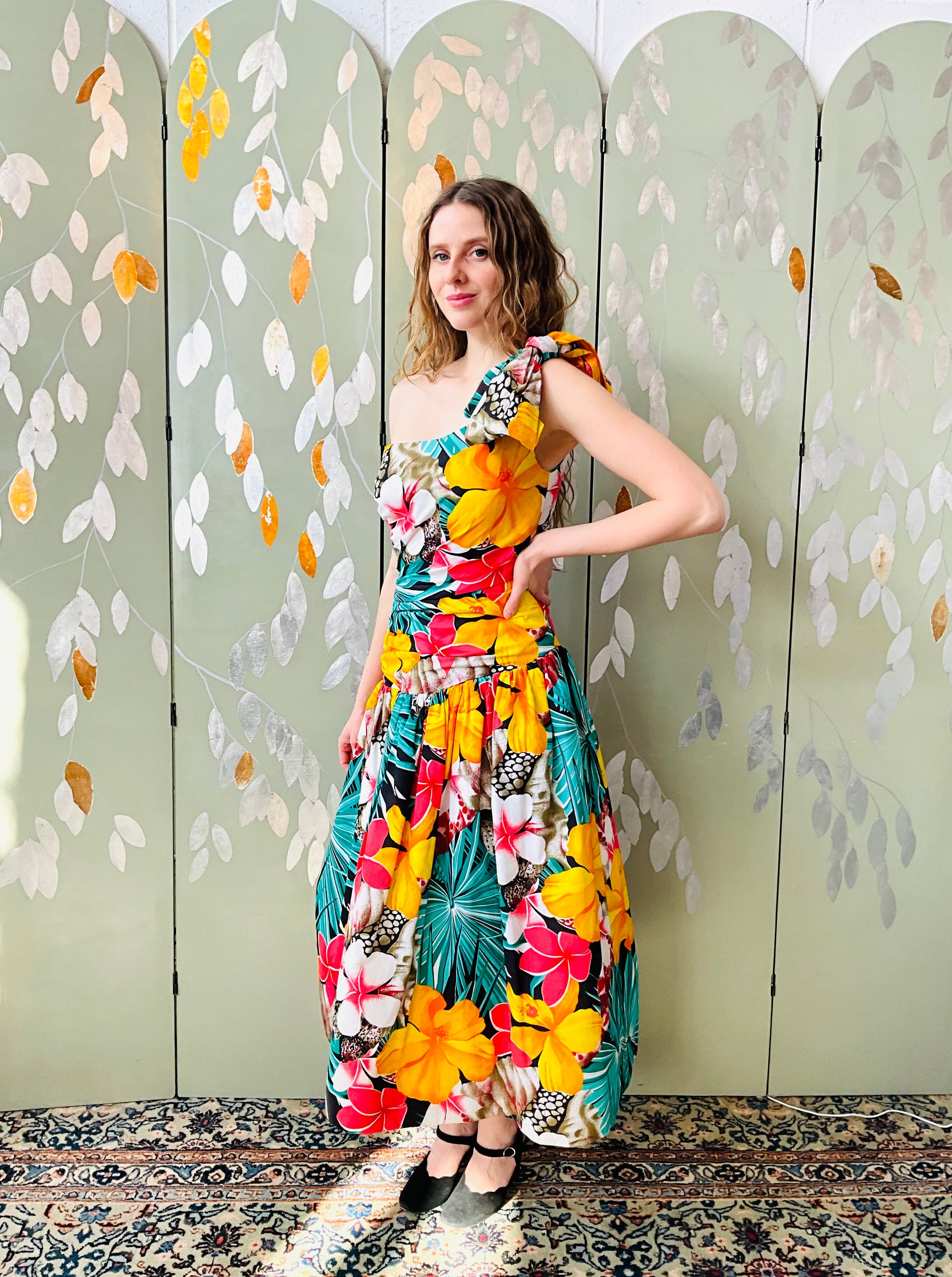 Vintage 1980s Tropical Floral Party Dress, Small – Ian Drummond Vintage Vintage 1980s Tropical Floral Party Dress, Small – Ian Drummond Vintage