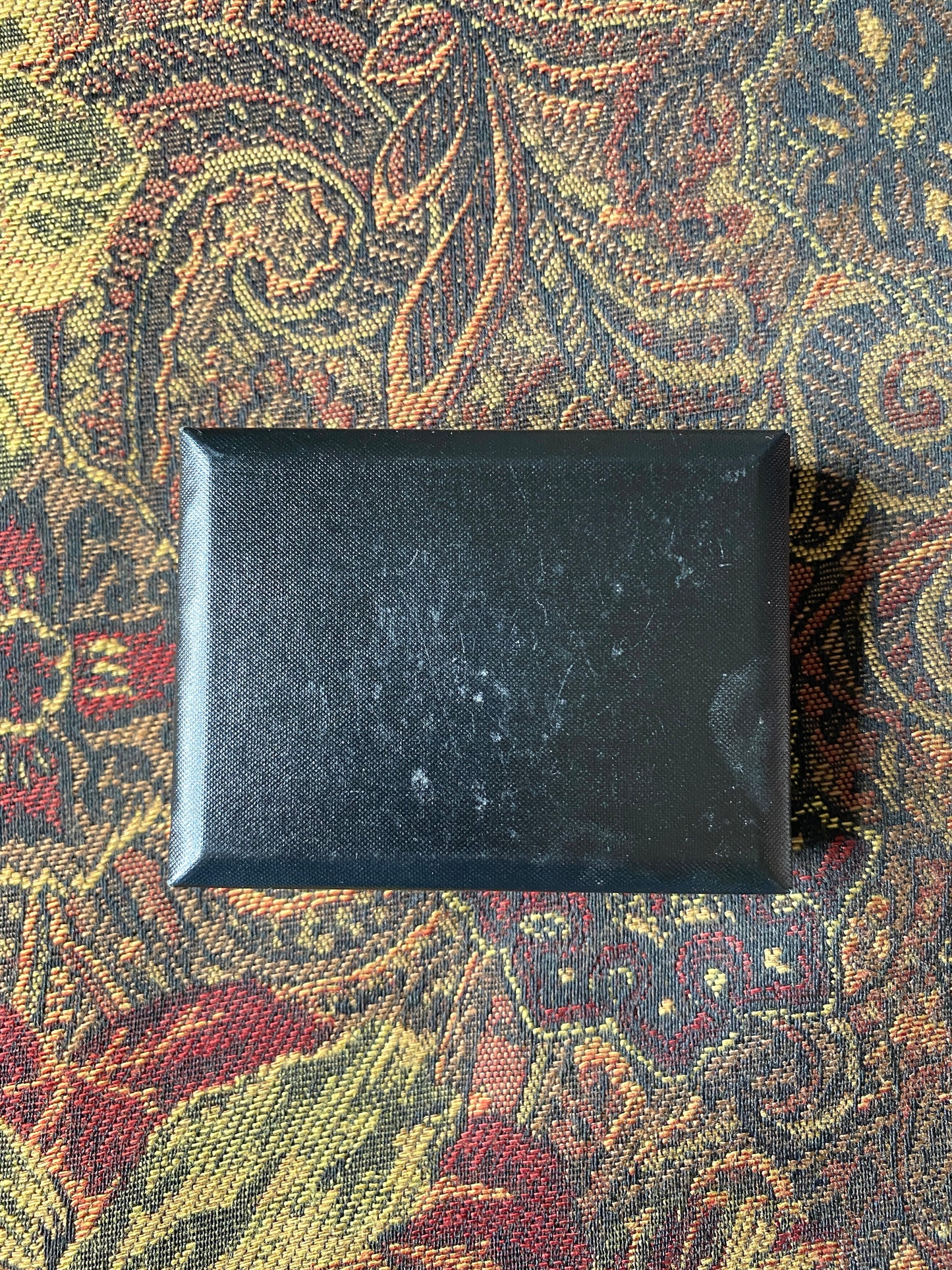 Vintage Swank Gold Tone Black Stone Cufflinks and Tie Clip Set In Box