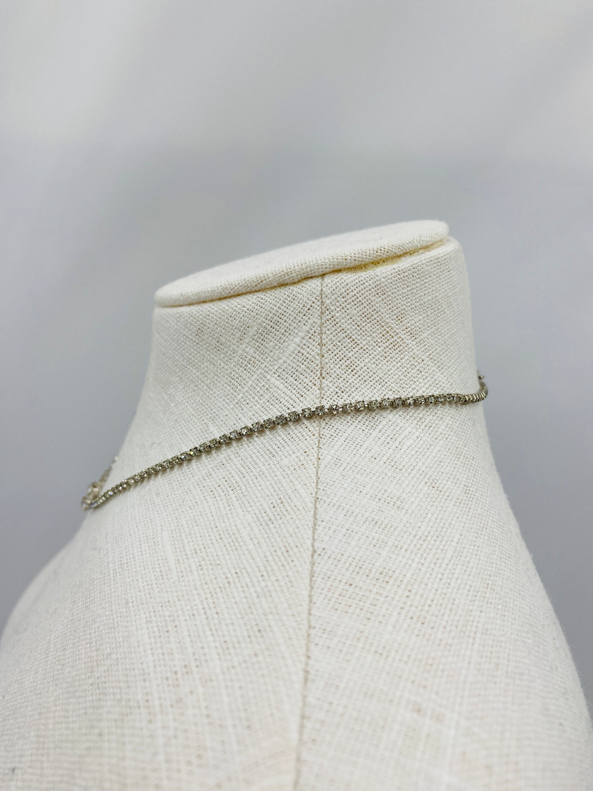 Vintage 1940s Minimalist Diamanté Necklace