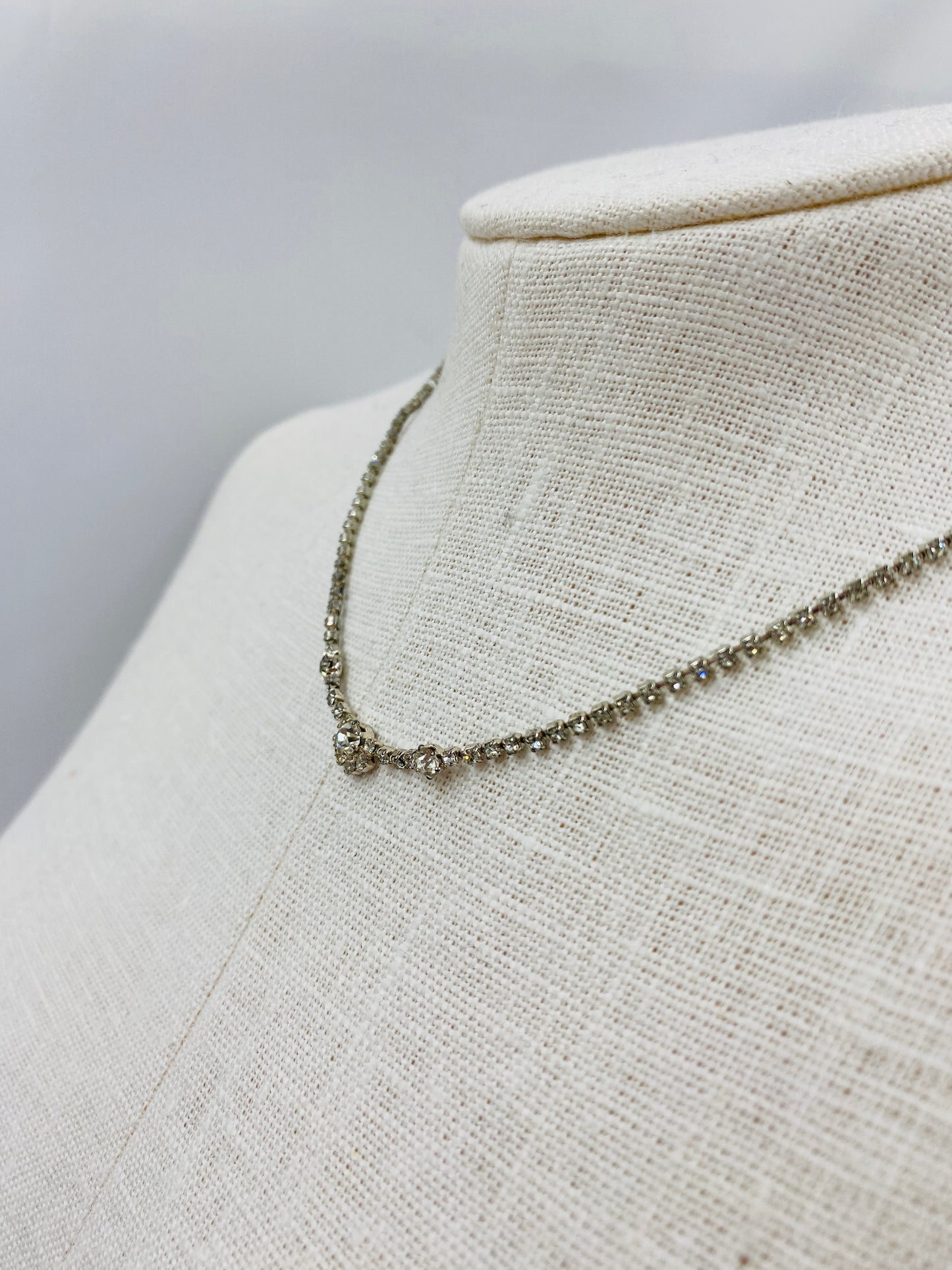 Vintage 1940s Minimalist Diamanté Necklace