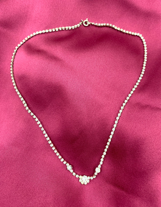 Vintage 1940s Minimalist Diamanté Necklace
