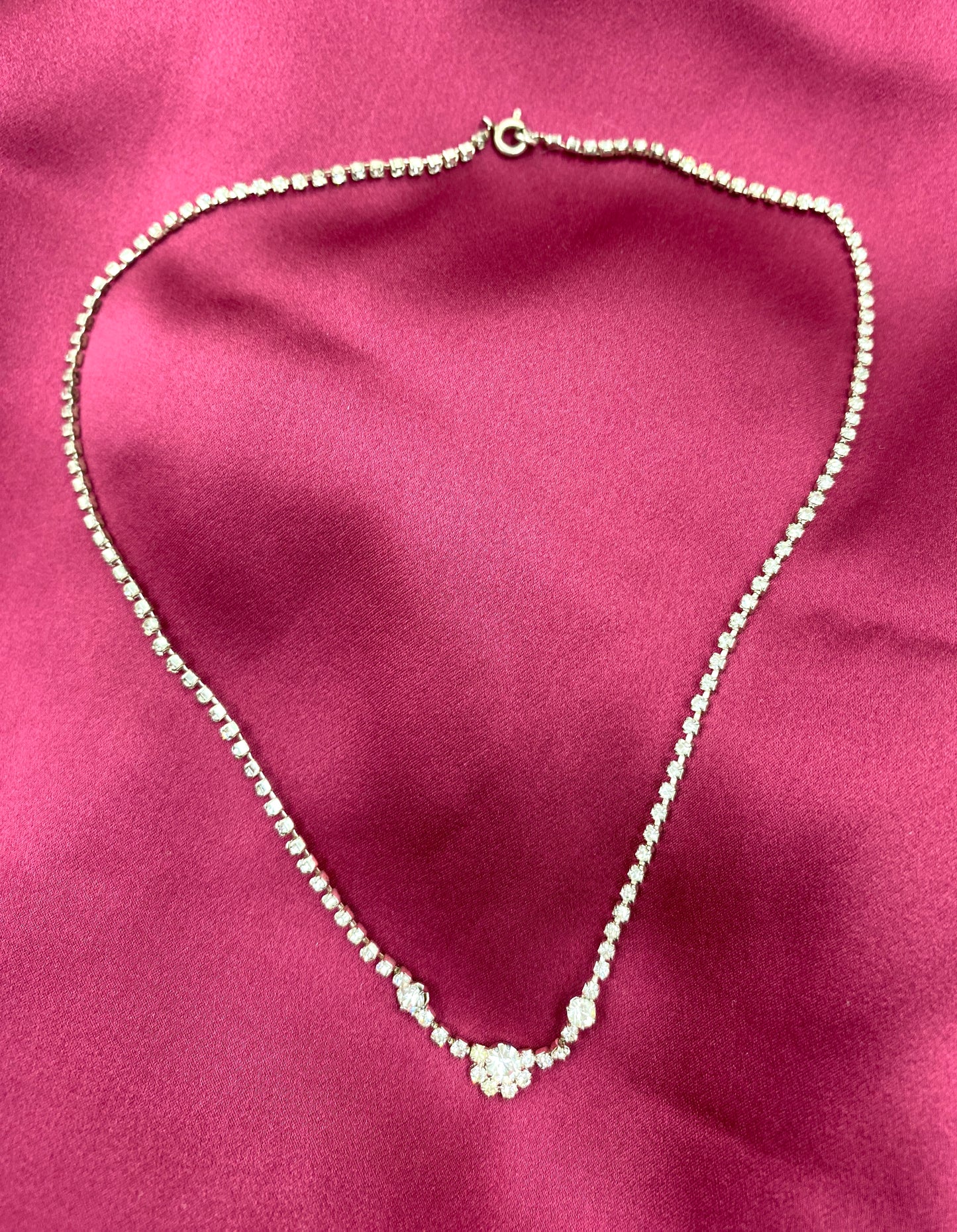 Vintage 1940s Minimalist Diamanté Necklace