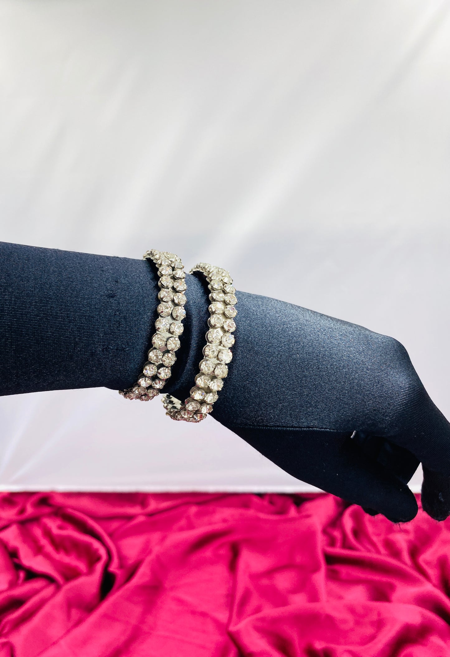 Vintage 1950s Jay Flex Rhinestone Cuff Bracelet, x2 Available 