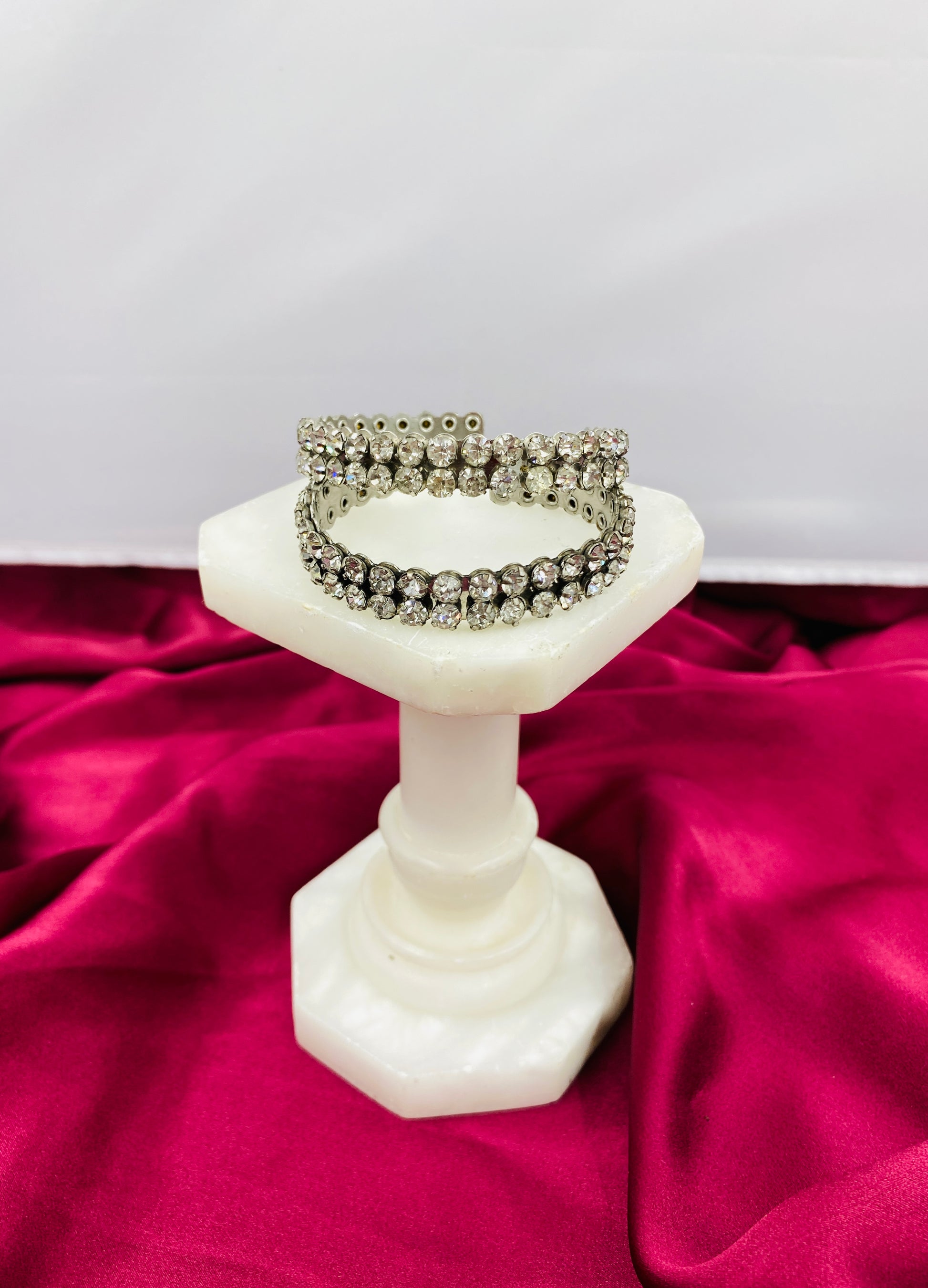 Vintage 1950s Jay Flex Rhinestone Cuff Bracelet, x2 Available 