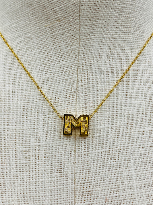Vintage D'Orlan Goldtone 'M' Initial Chain Necklace