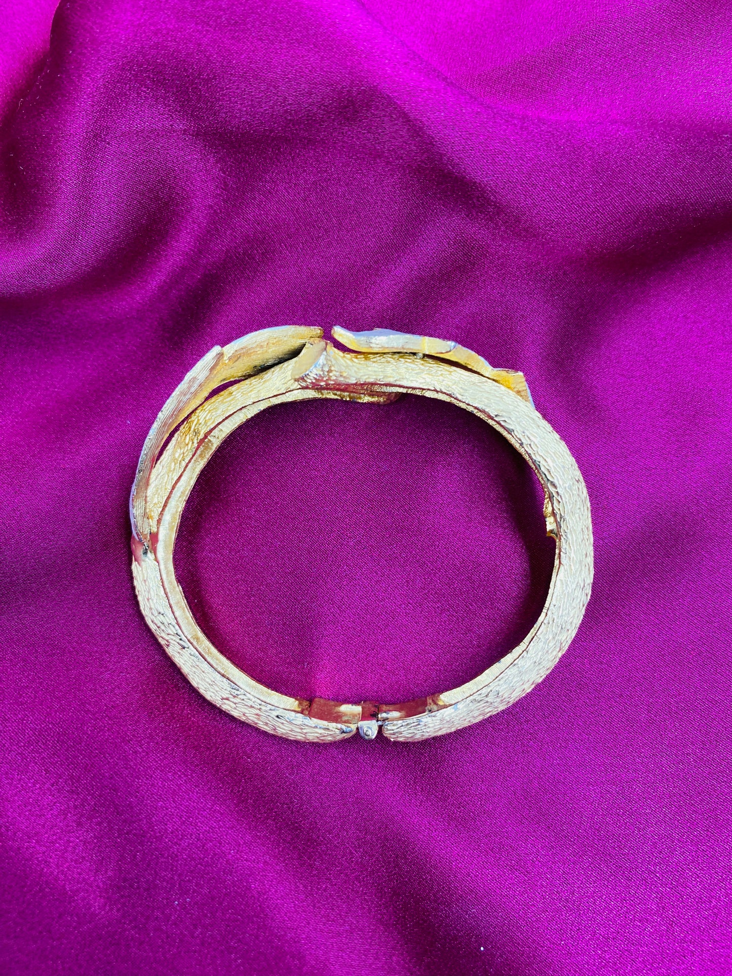 Vintage Goldtone Tree Branch & Leaf Cuff Bracelet