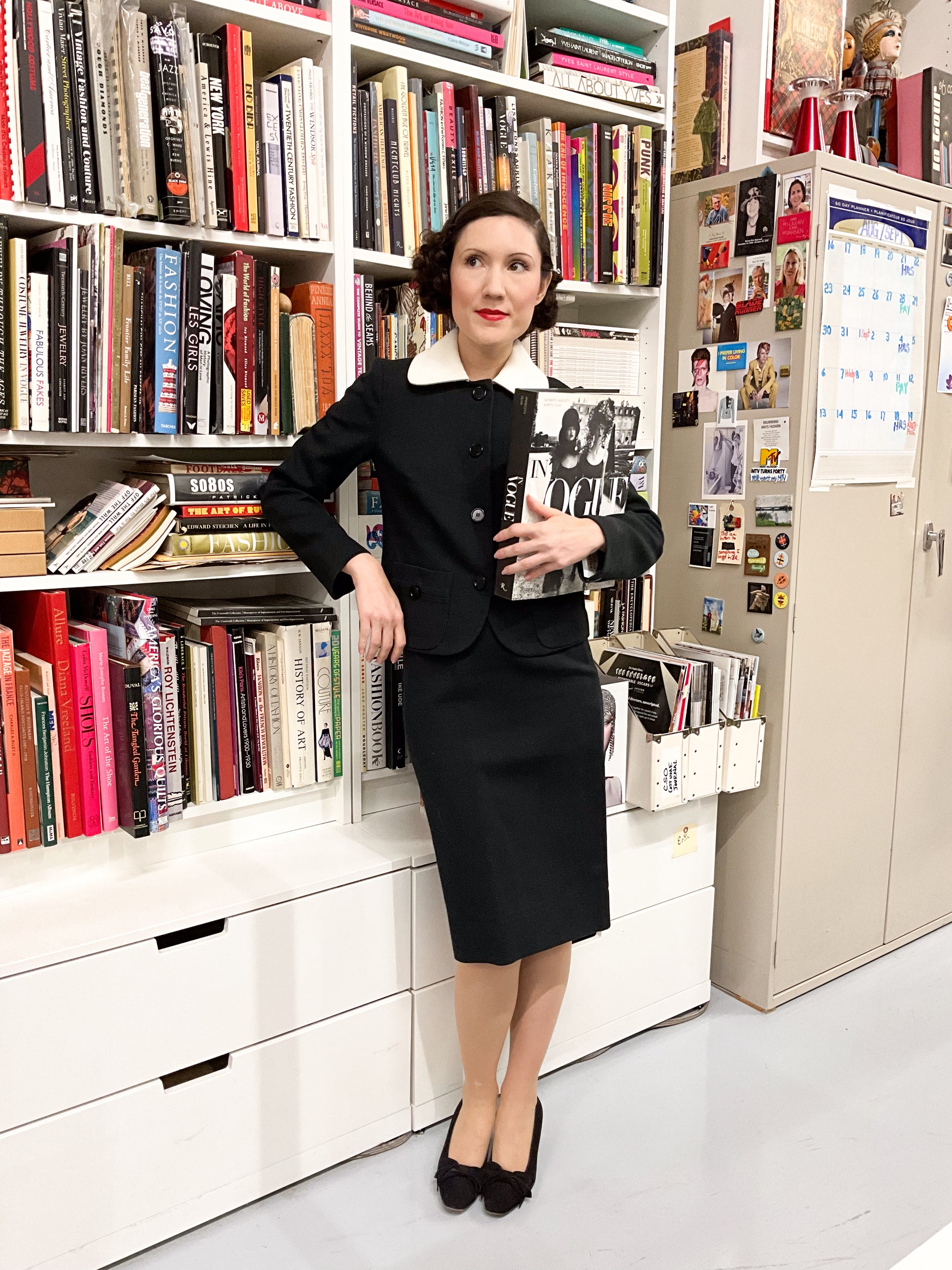 2000s/10s Prada Black and White Cotton Skirt Suit, XS