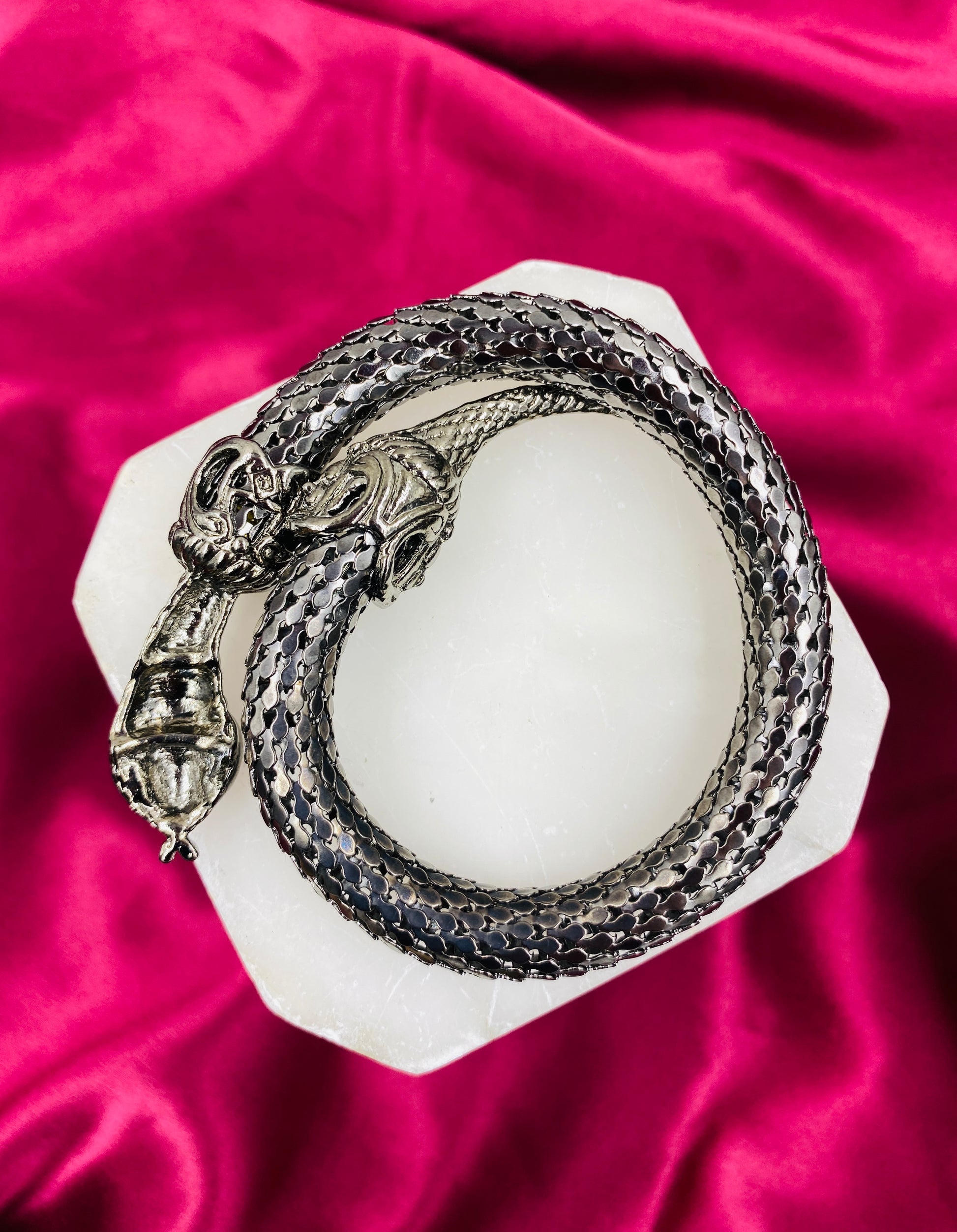 Vintage Silver Mesh Snake Bracelet