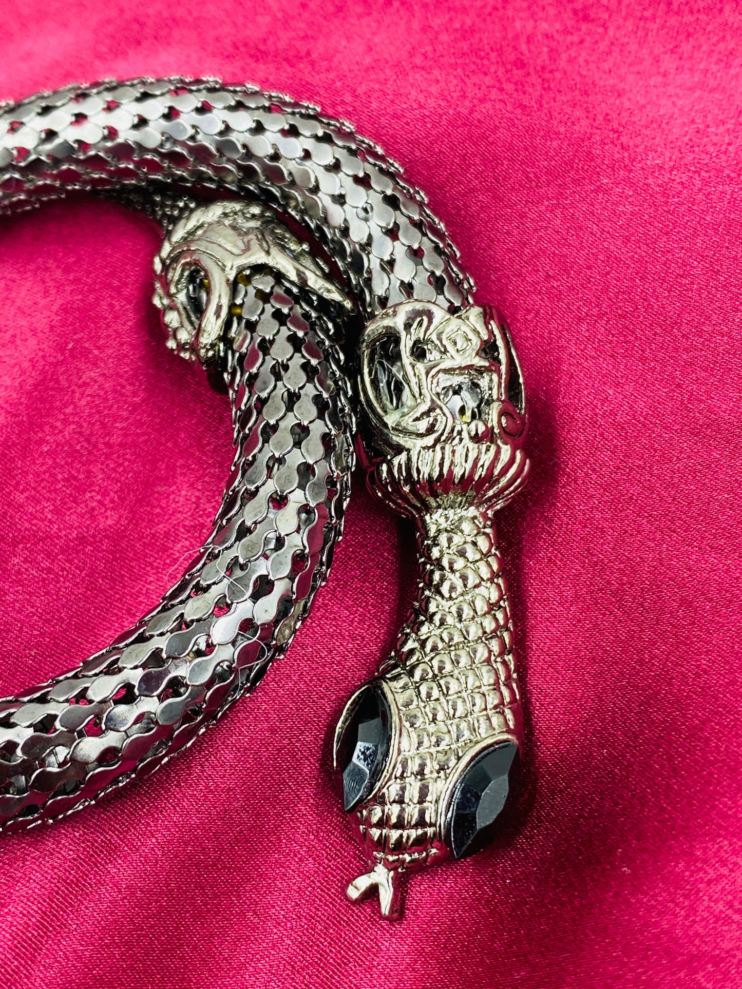 Vintage Silver Mesh Snake Bracelet