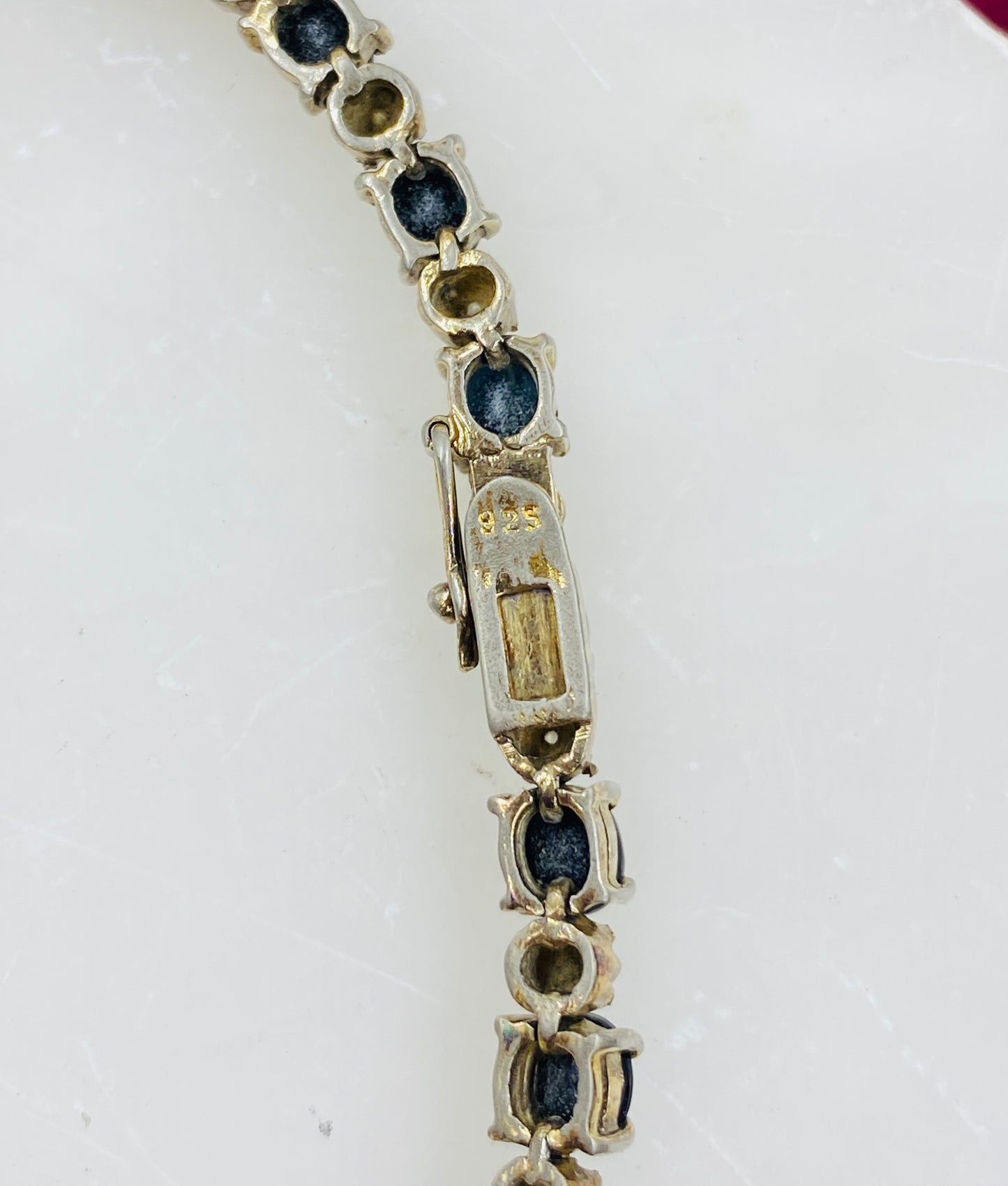 Vintage 1990s Black Sapphire Tennis Bracelet