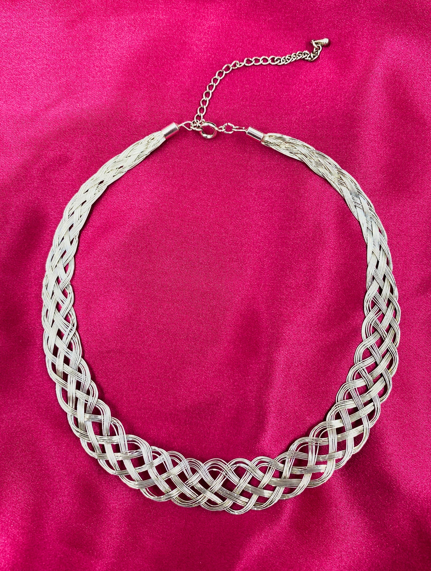 Vintage Silver Wire Celtic Knot Torc Necklace 
