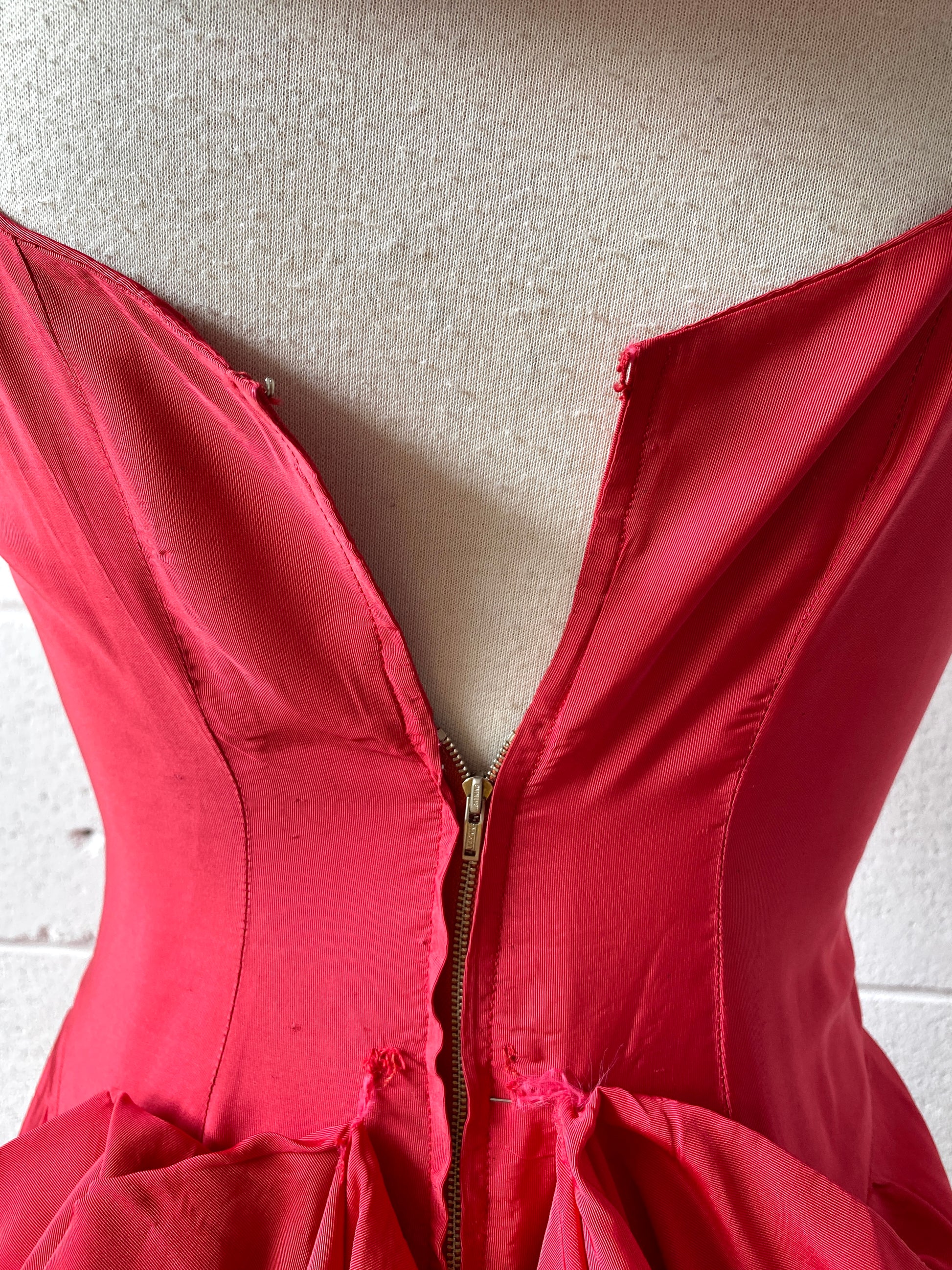 Vintage 1940s Pink Taffeta Gown, B32"