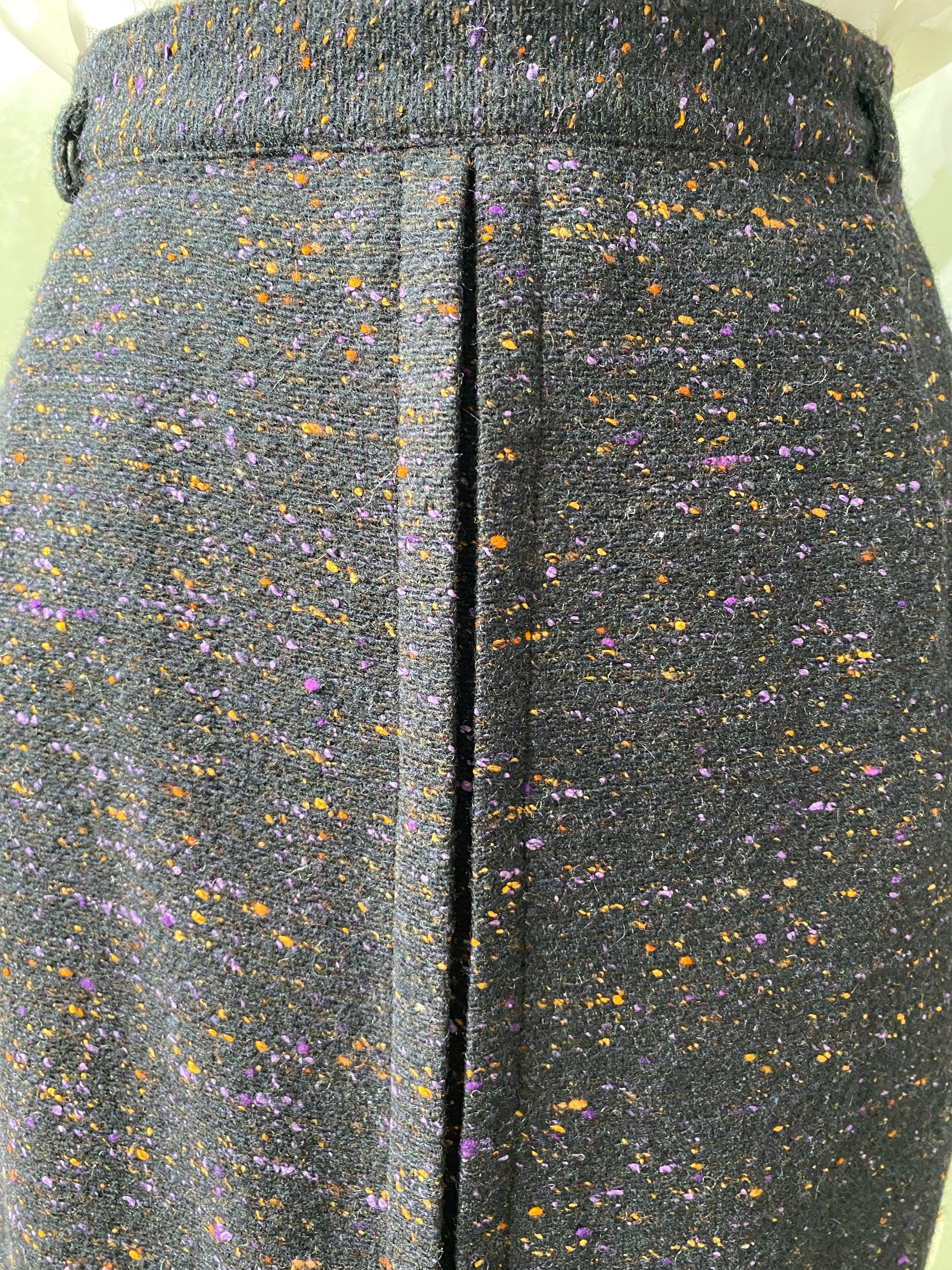 Vintage 1950s Flecked Wool Pencil Skirt, Medium 