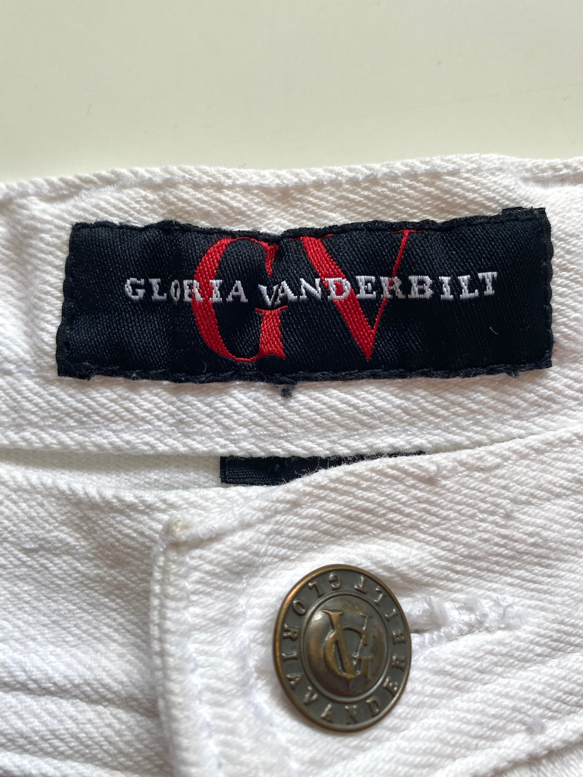Vintage 1980s White Cotton Denim Gloria Vanderbilt Tapered Jeans, W30