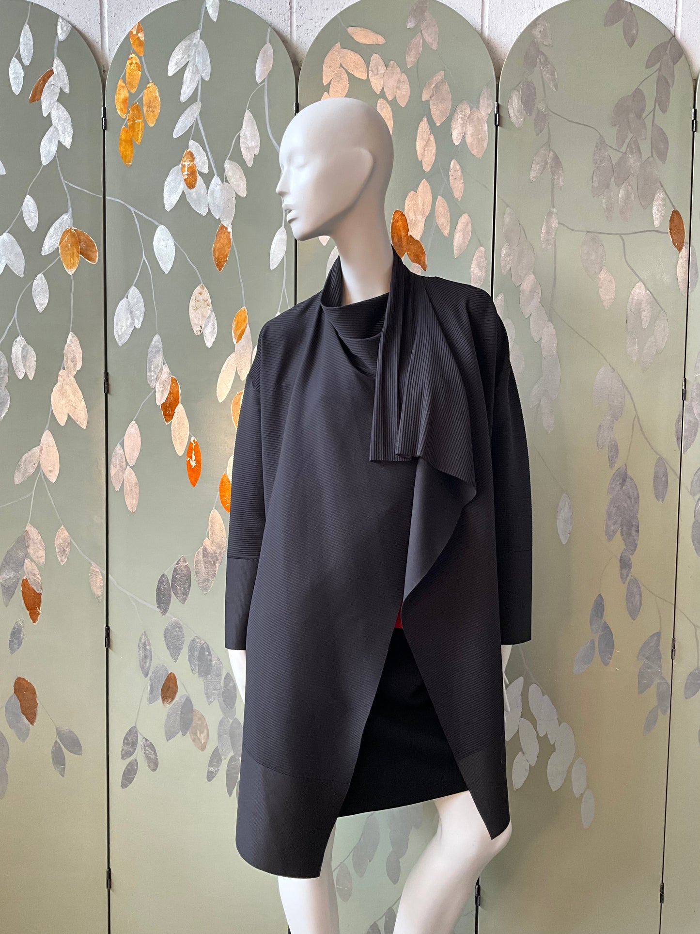 Vintage 2000s Issey Miyake Black Draped Jacket
