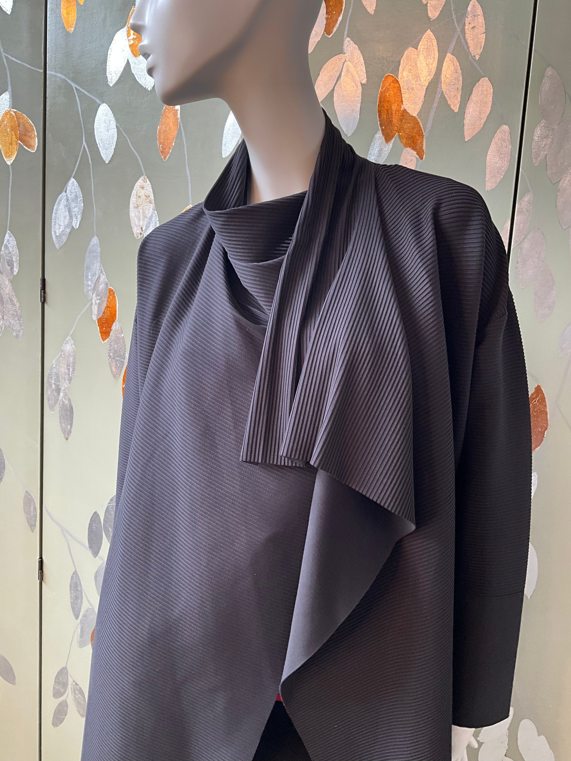 Vintage 2000s Issey Miyake Black Draped Jacket