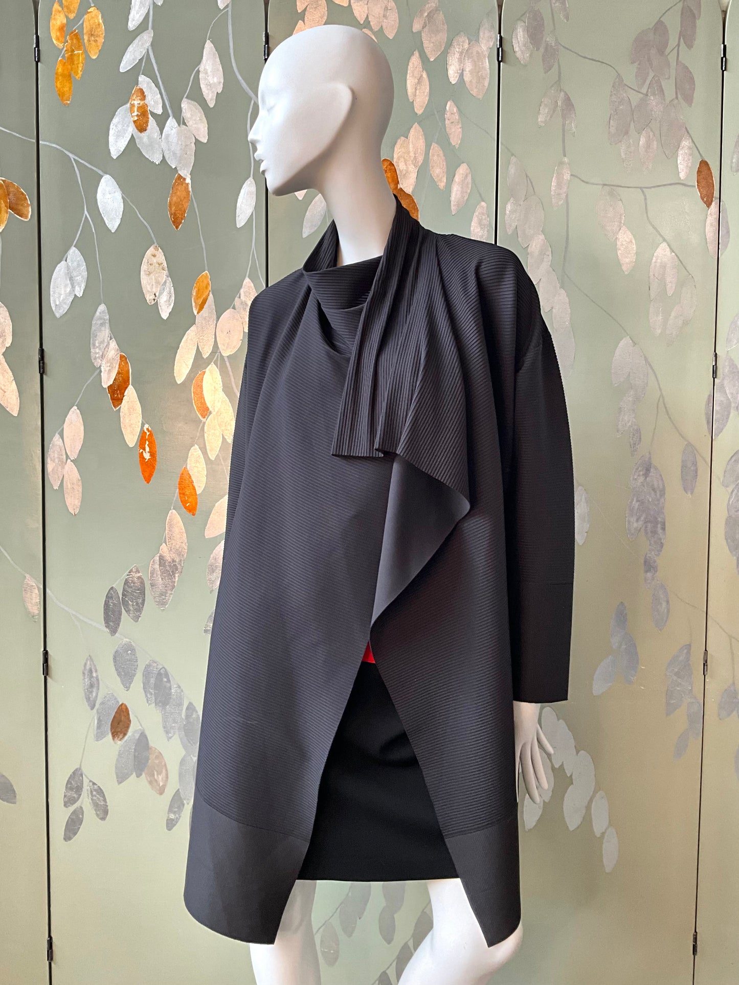 Vintage 2000s Issey Miyake Black Draped Jacket