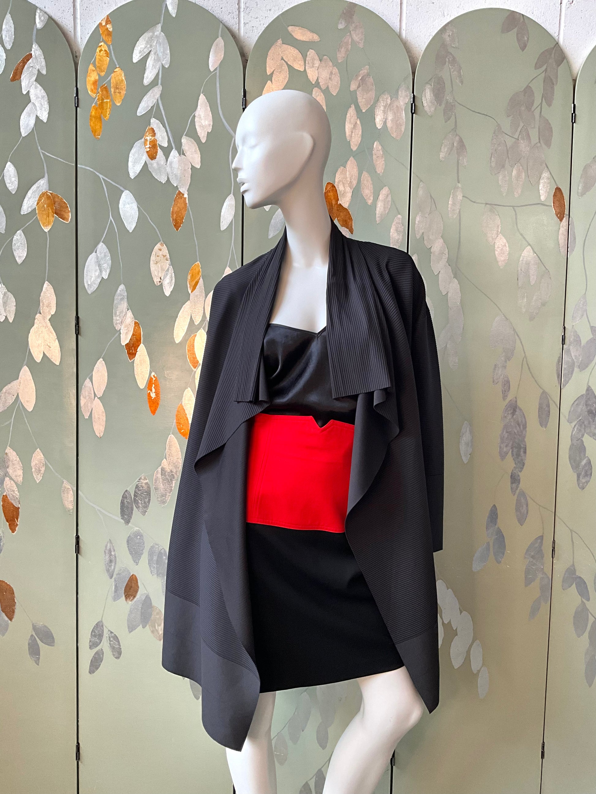 Vintage 2000s Issey Miyake Black Draped Jacket