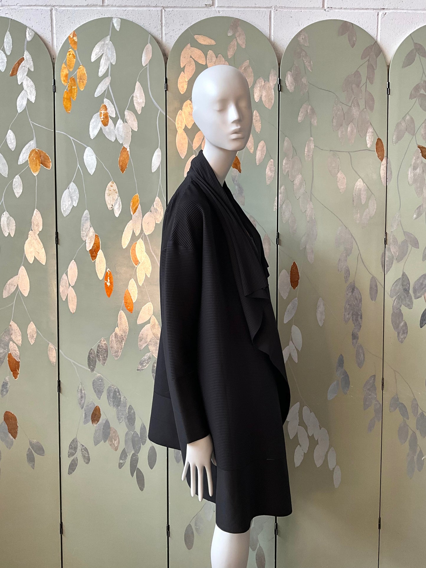 Vintage 2000s Issey Miyake Black Draped Jacket