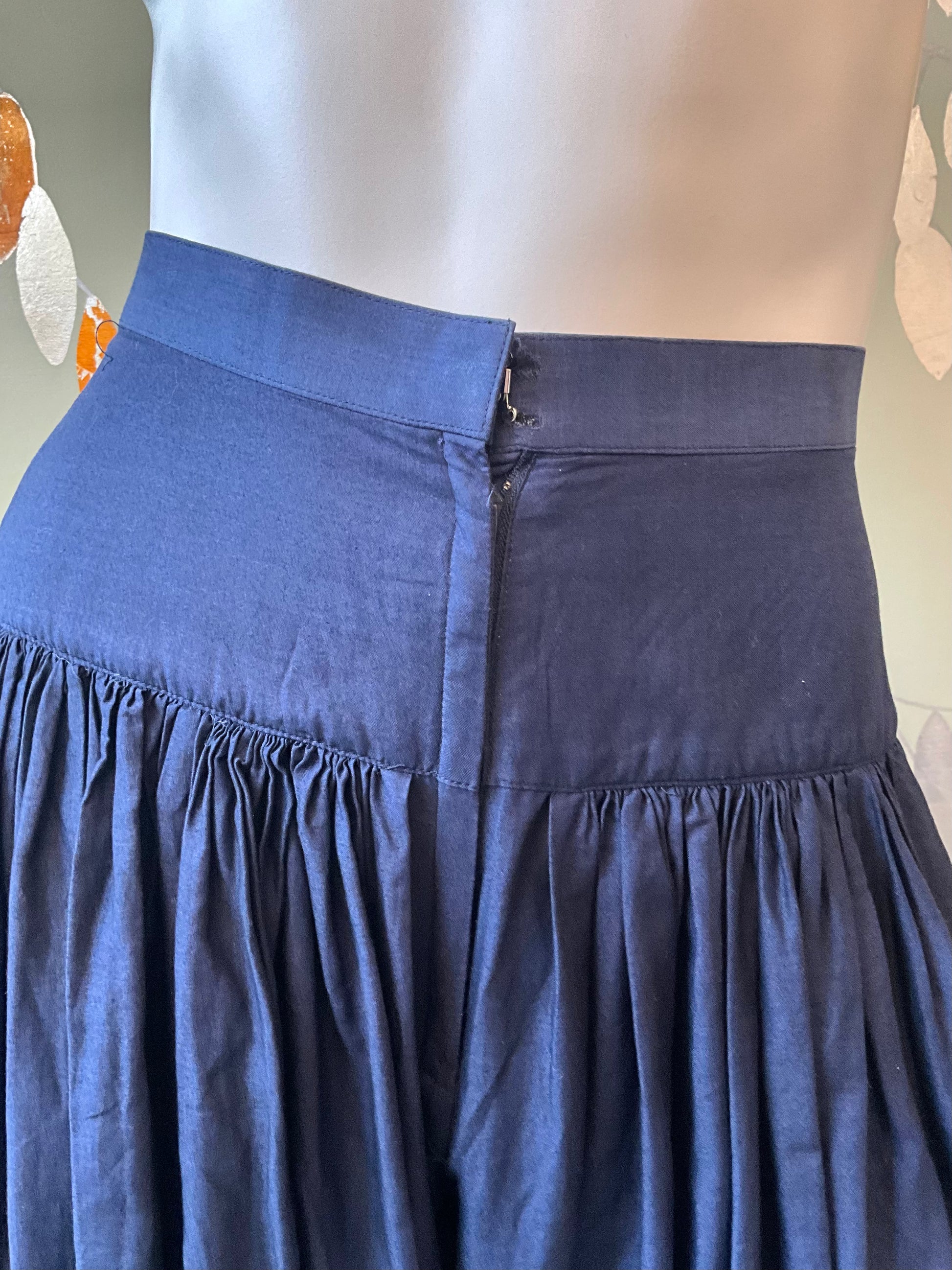 Vintage 1980s Issey Miyake 3 Piece Gradient Blue Cotton Culottes Set, XS
