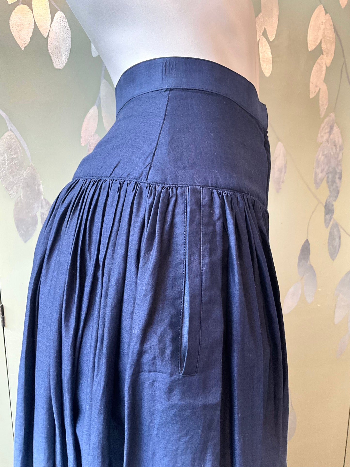 Vintage 1980s Issey Miyake 3 Piece Gradient Blue Cotton Culottes Set, XS