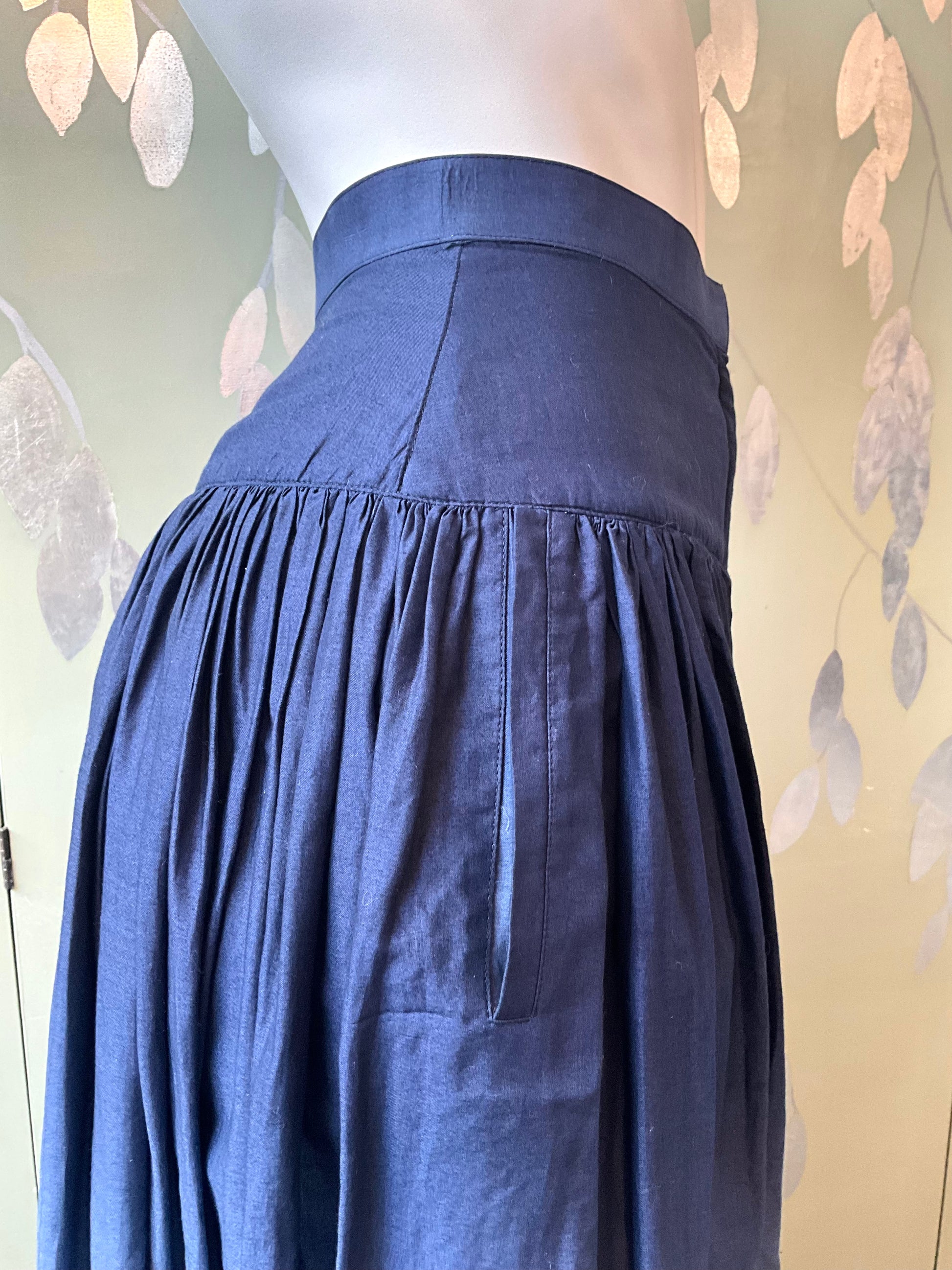 Vintage 1980s Issey Miyake 3 Piece Gradient Blue Cotton Culottes Set, XS