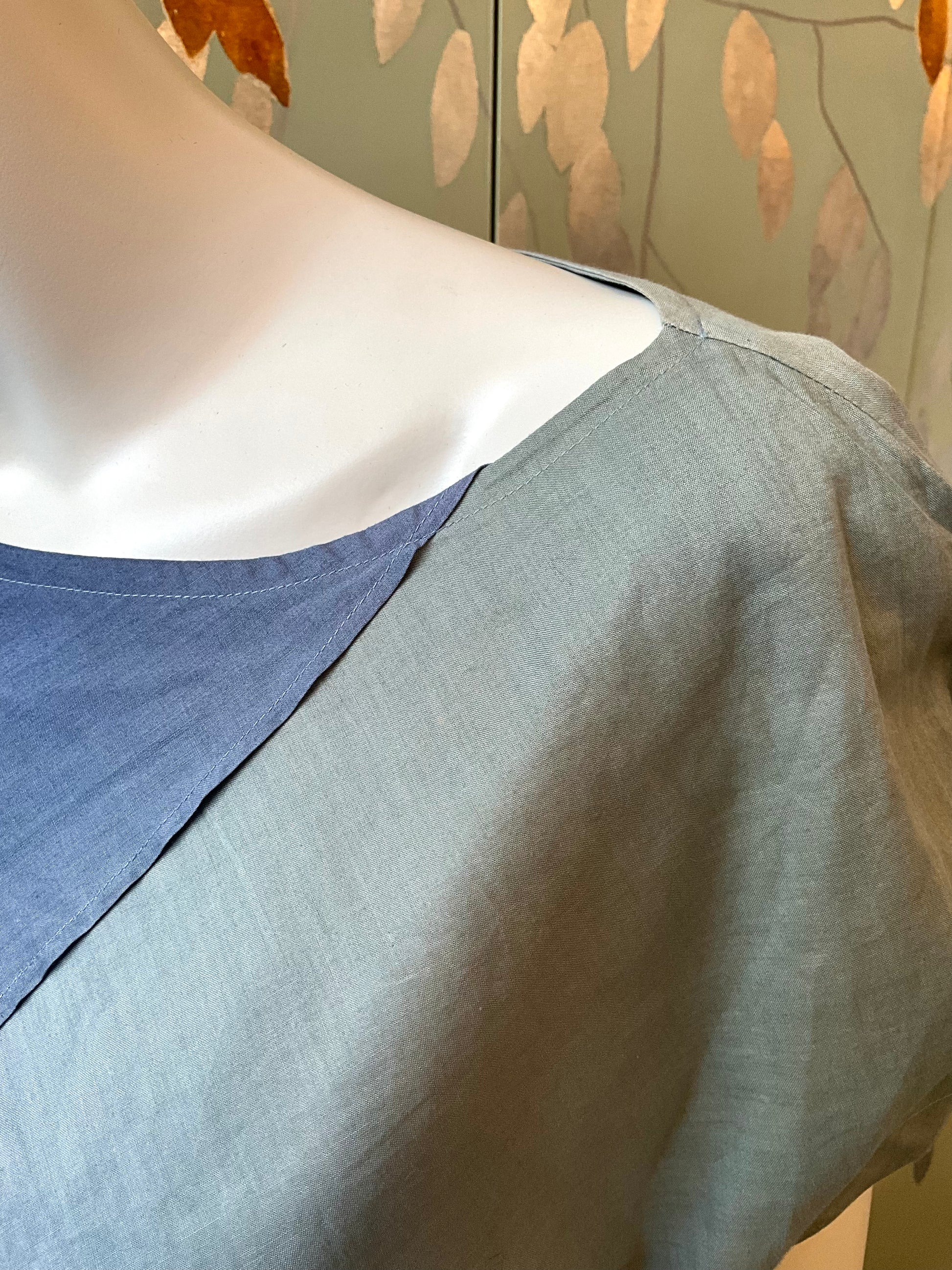 Vintage 1980s Issey Miyake 3 Piece Gradient Blue Cotton Culottes Set, XS