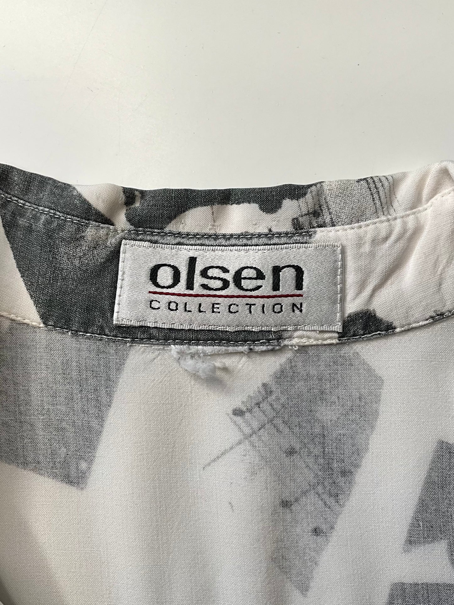 Vintage 1990s White Gerry Mulligan Jazz Graphic Print Button-Up Short Sleeve Shirt, Large 