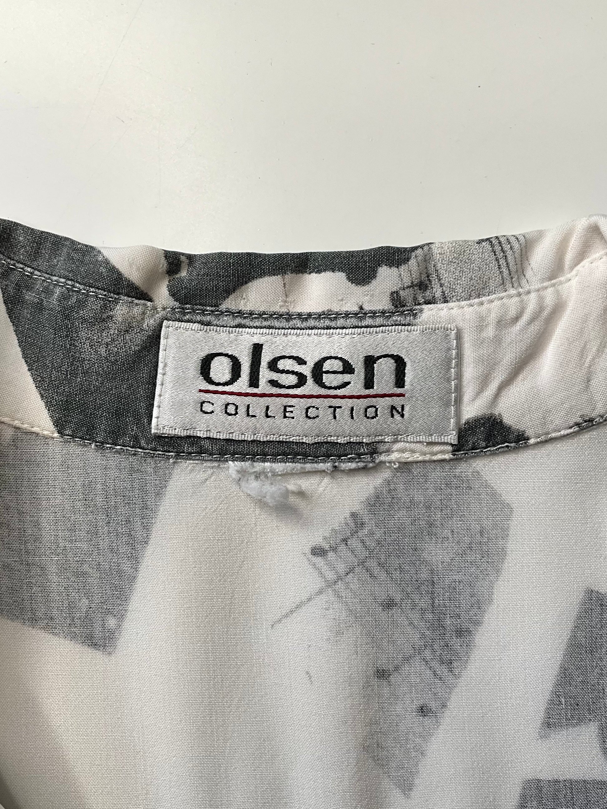 Vintage 1990s White Gerry Mulligan Jazz Graphic Print Button-Up Short Sleeve Shirt, Large 