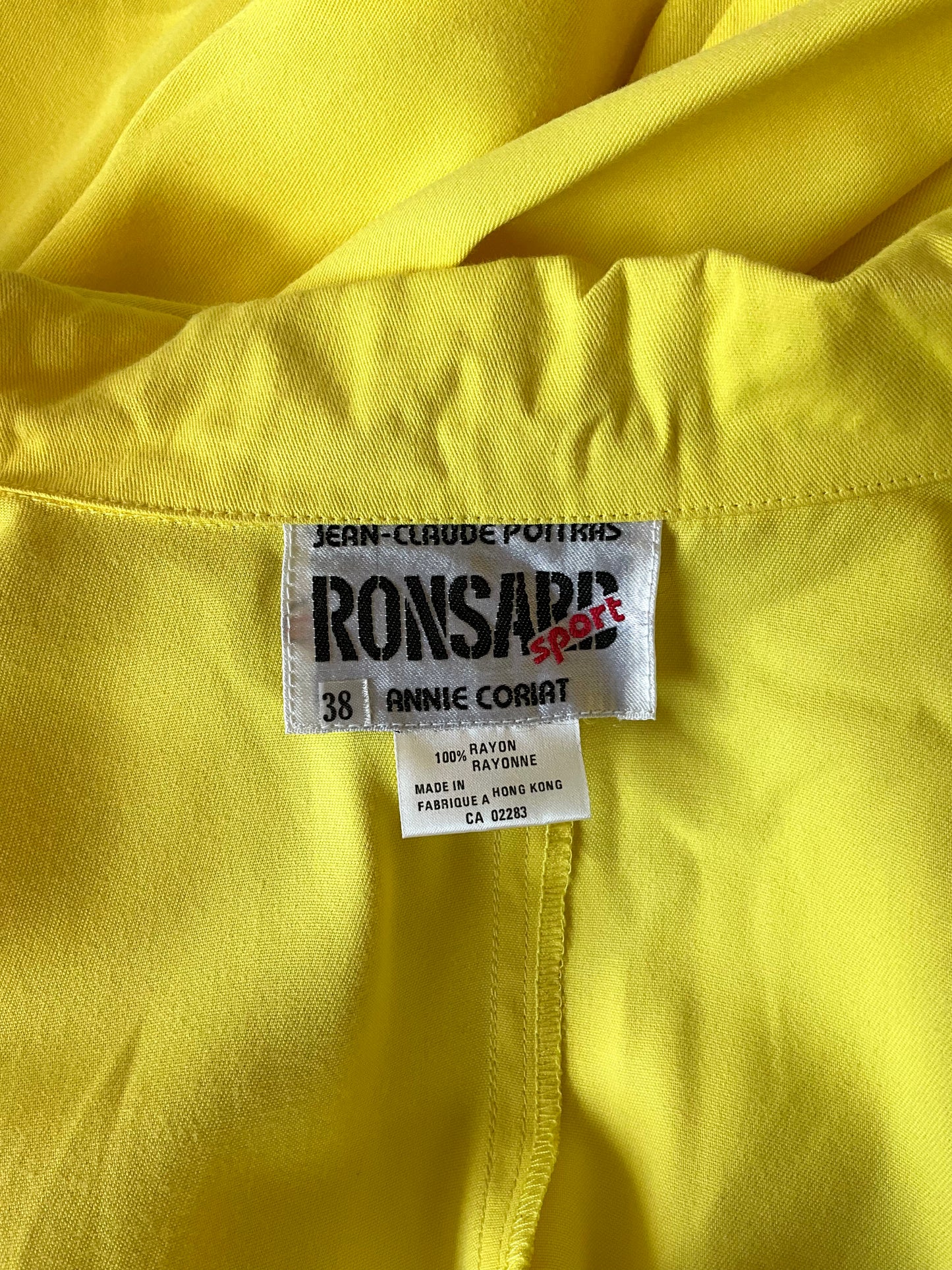 Vintage 1980s Jean Claude Poitras Yellow 3 Piece Harem Pant Set, Medium