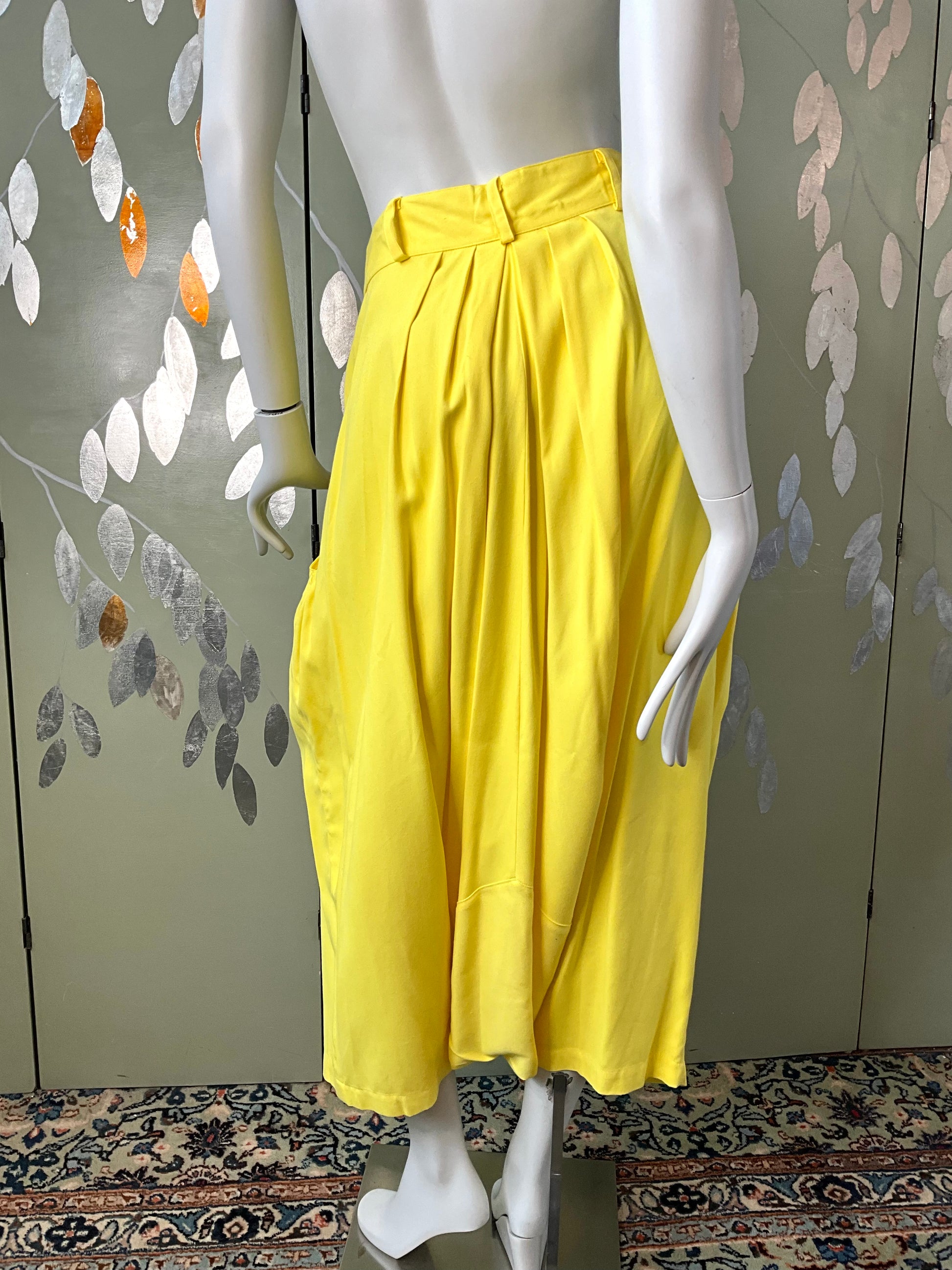 Vintage 1980s Jean Claude Poitras Yellow 3 Piece Harem Pant Set, Medium