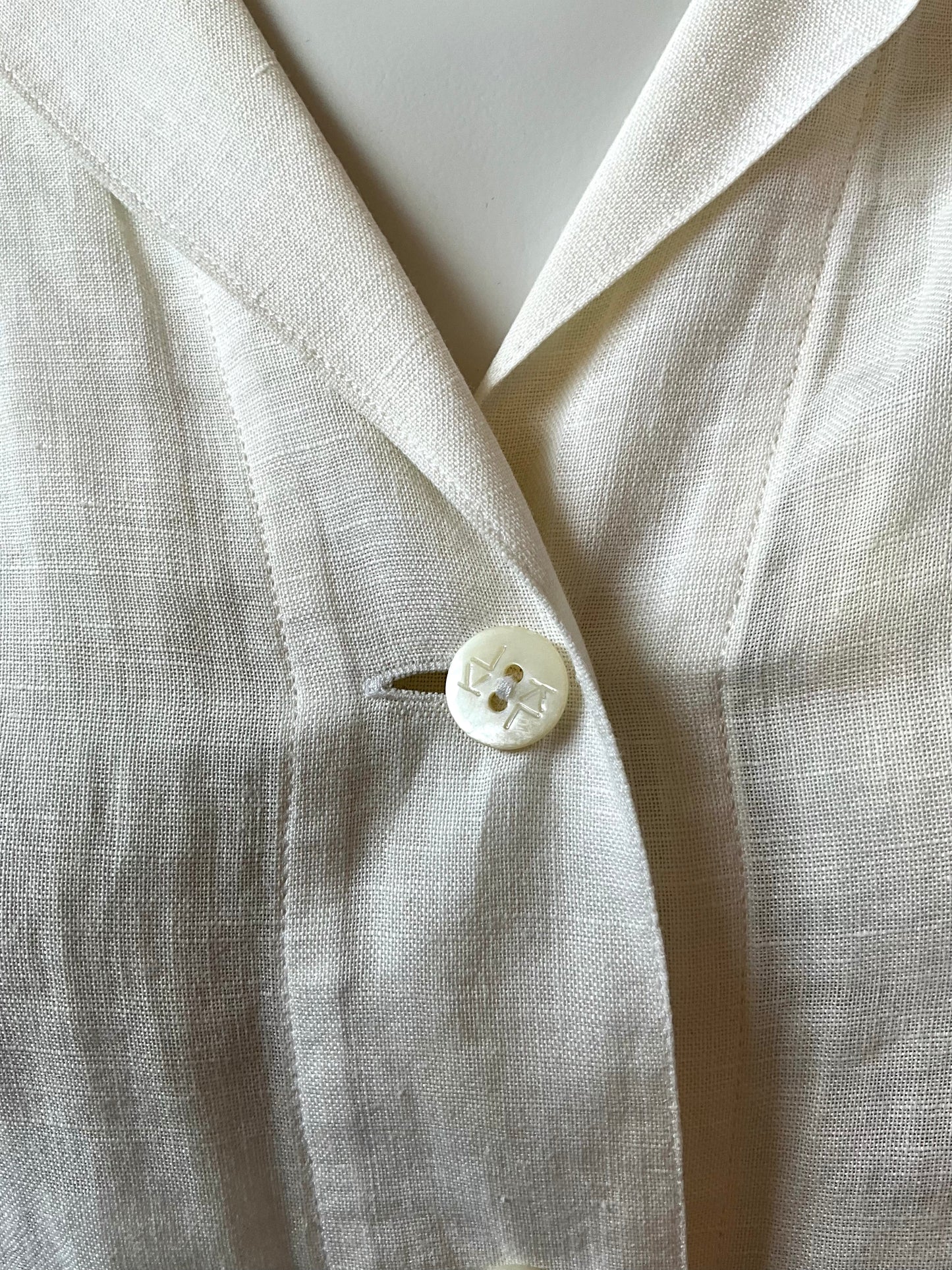 Vintage 1990s Karl Lagerfeld White Cotton Fashion Lady Illustration Blouse, XL