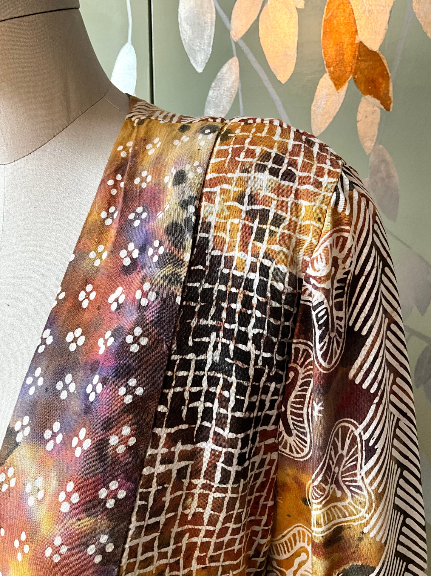 Vintage 1990s Koochee Abstract Print Rayon Long Sleeve Blouse, M/L