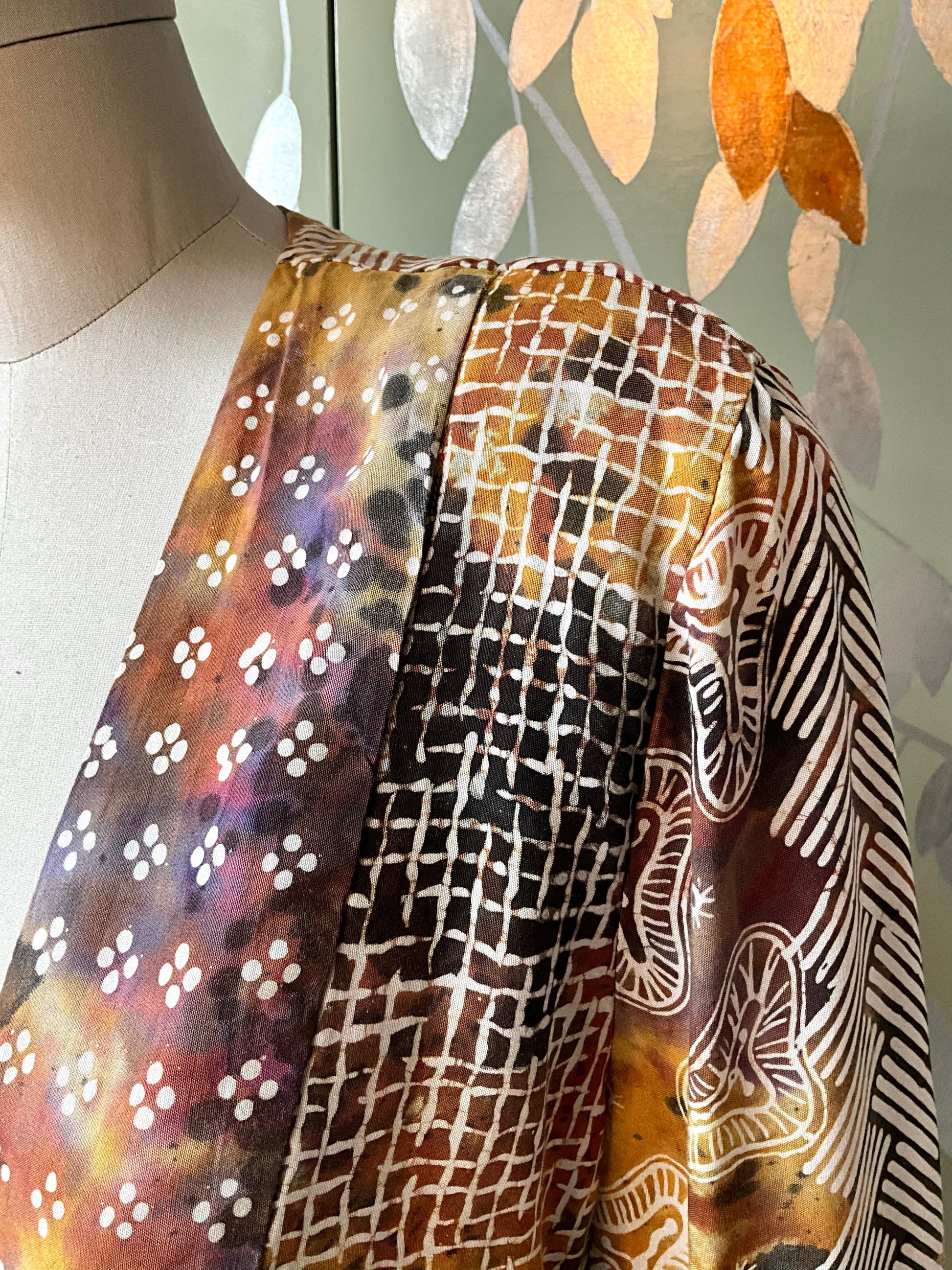 Vintage 1990s Koochee Abstract Print Rayon Long Sleeve Blouse, M/L