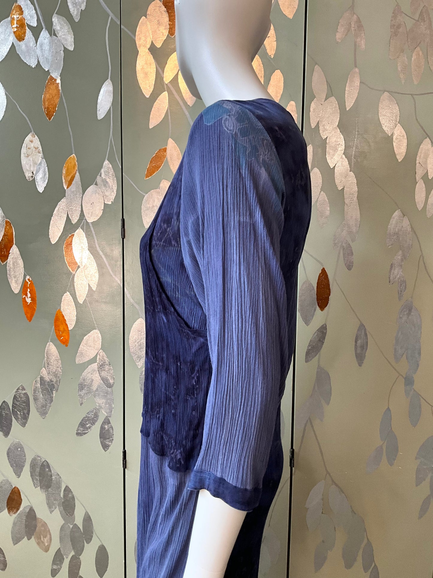 Vintage 1990s Koochee Purple Tie Dye Crinkle Dress, Medium 