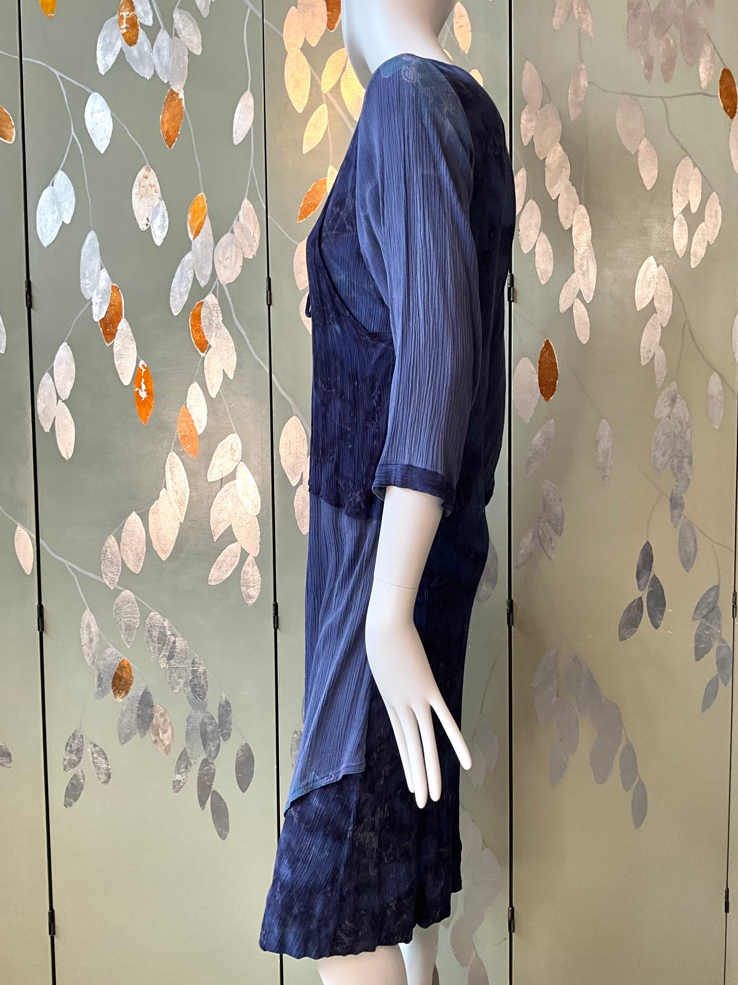 Vintage 1990s Koochee Purple Tie Dye Crinkle Dress, Medium 