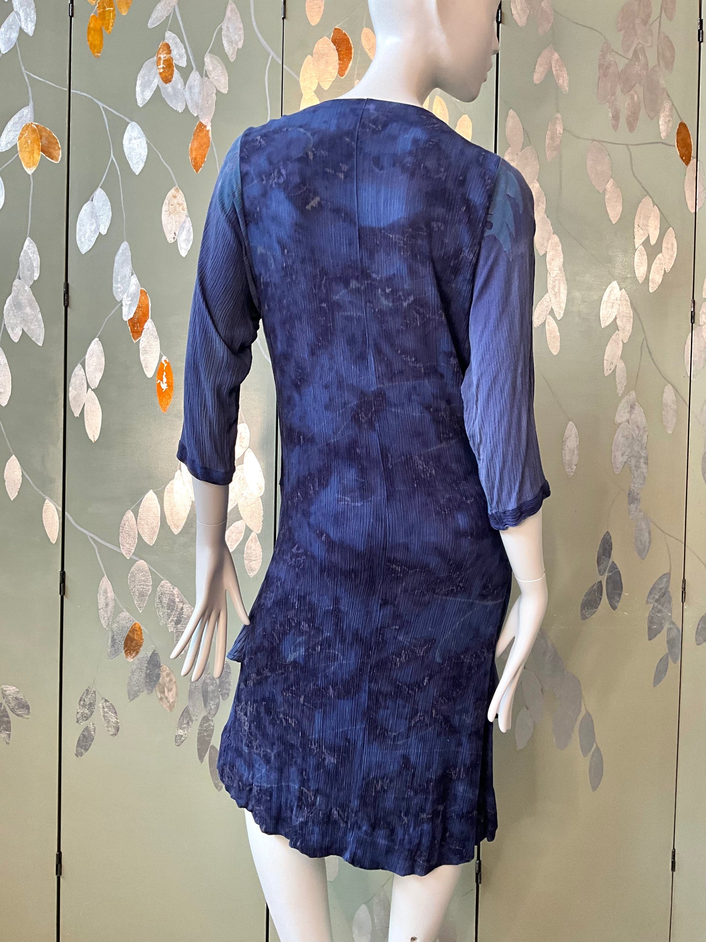 Vintage 1990s Koochee Purple Tie Dye Crinkle Dress, Medium 