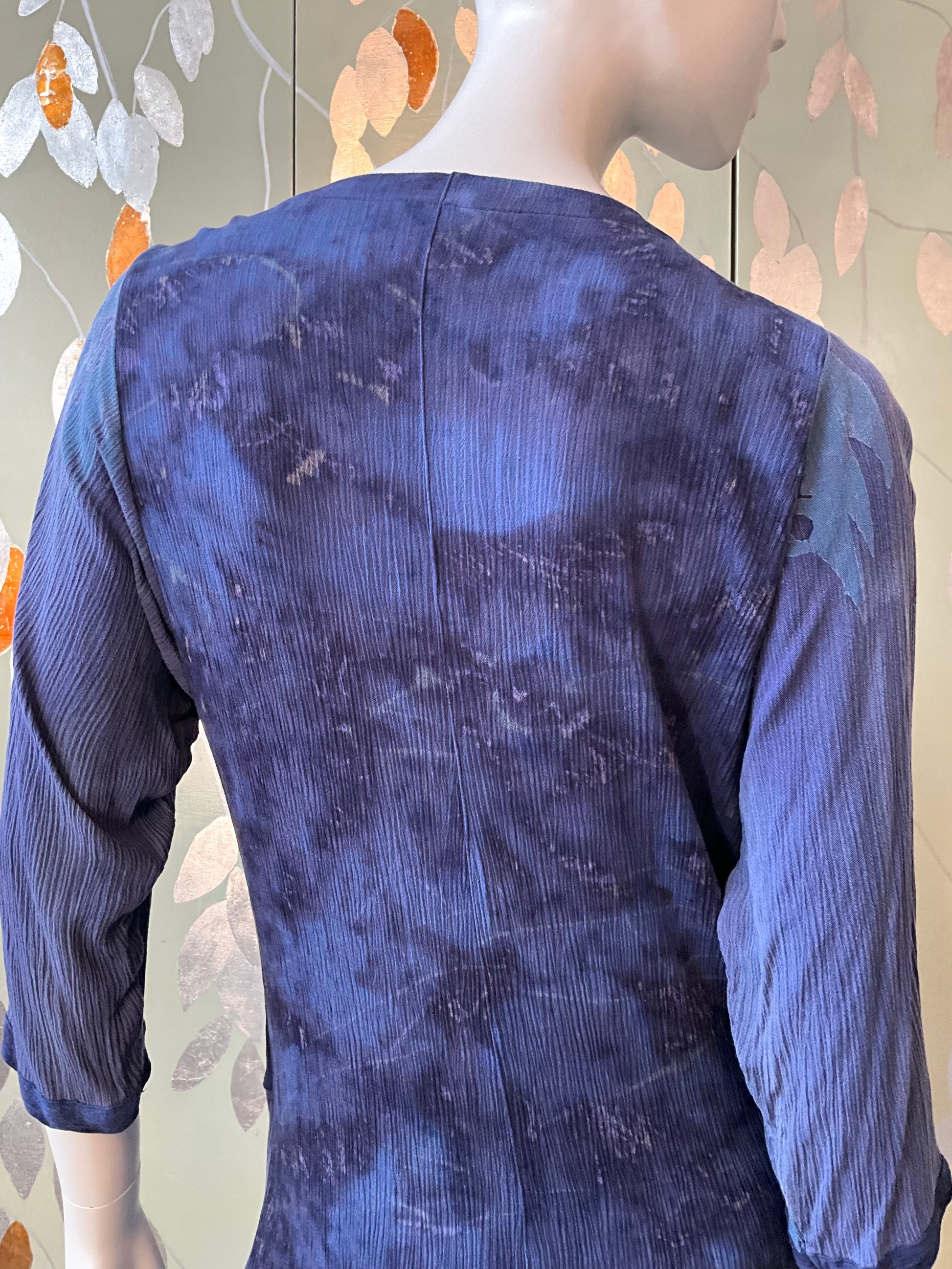 Vintage 1990s Koochee Purple Tie Dye Crinkle Dress, Medium 