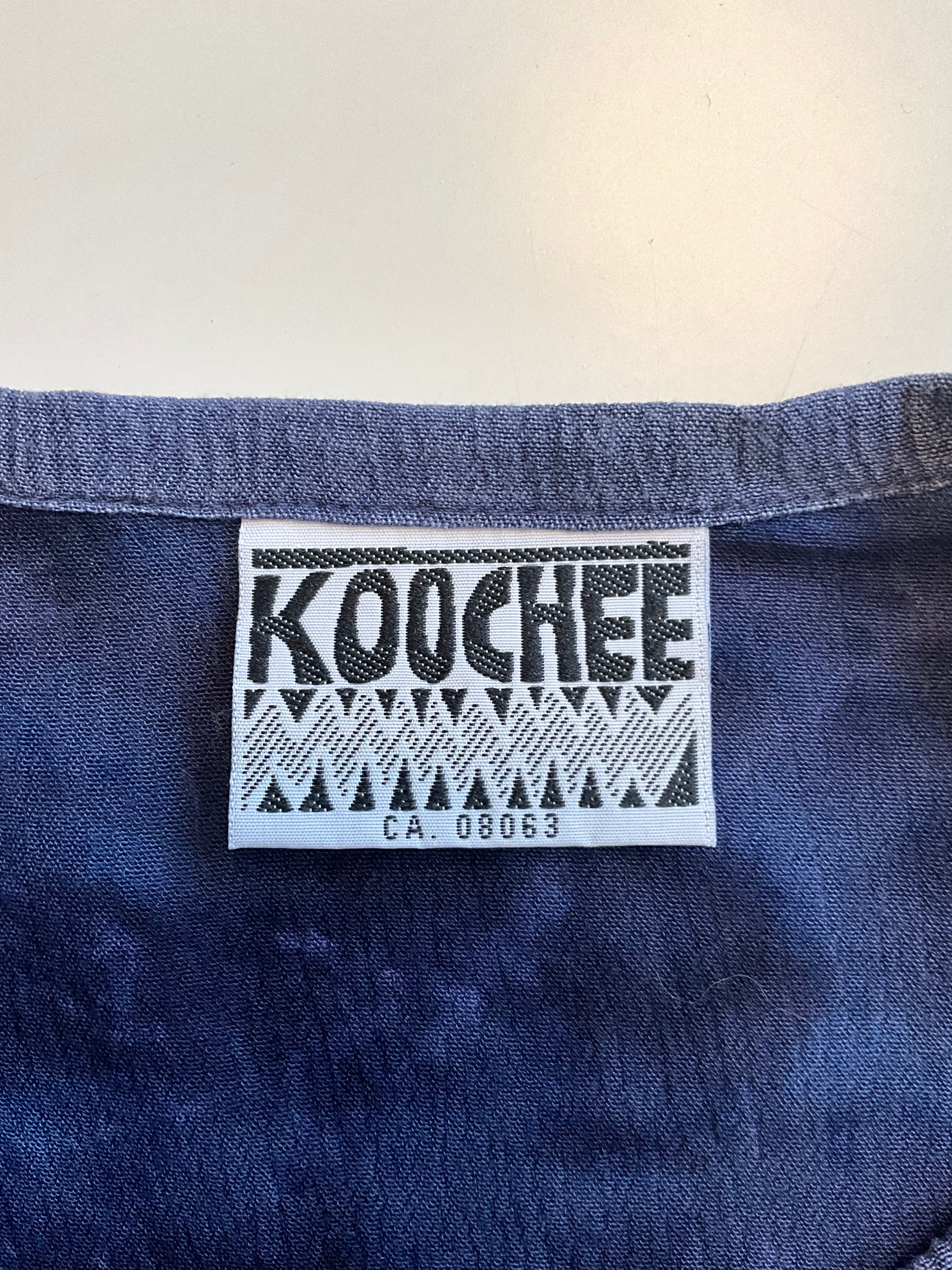 Vintage 1990s Koochee Purple Blue Tie Dye Crinkle Skirt Set, Medium 